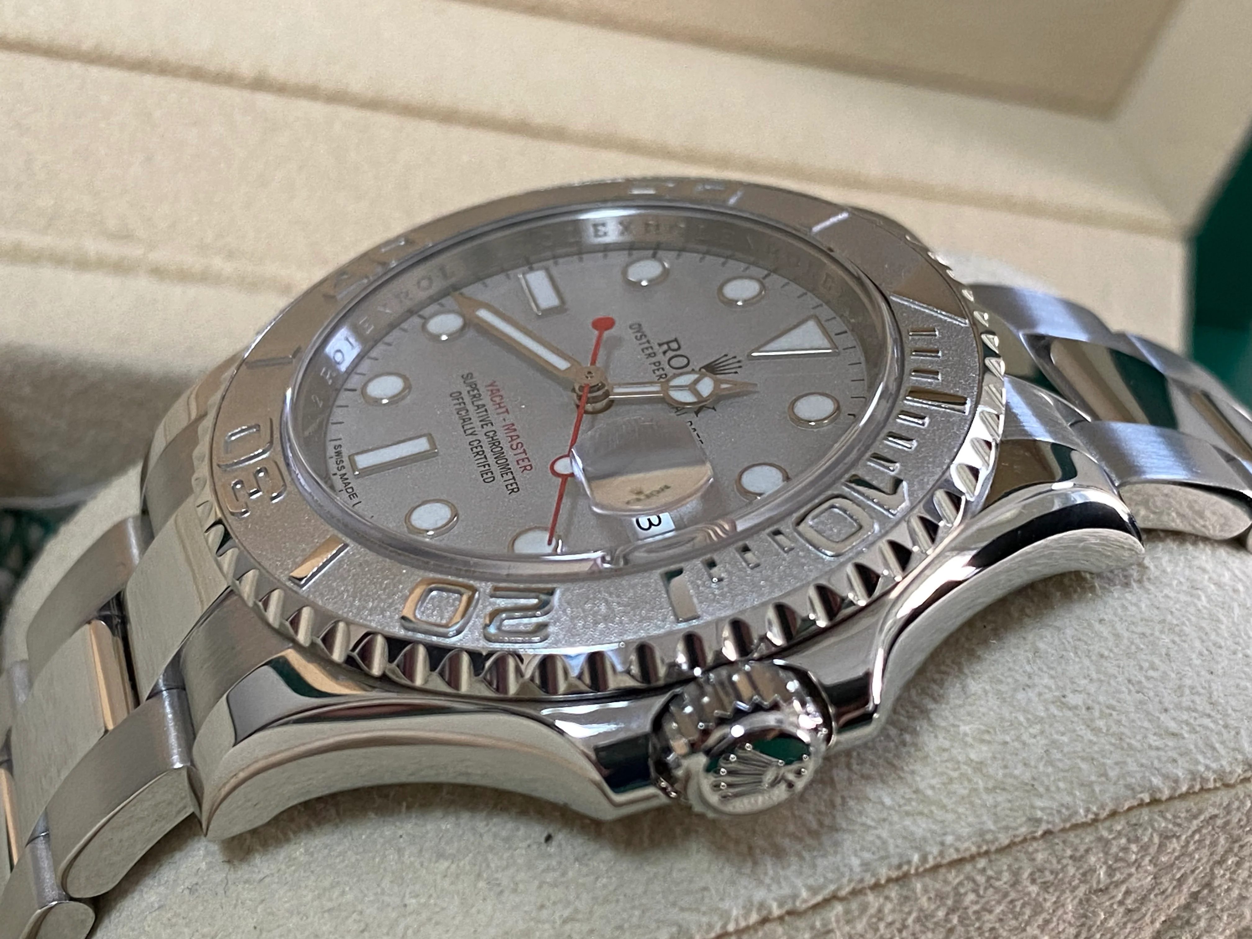 Rolex Steel and Platinum Yacht-Master 40 - Silver Dial - 116622