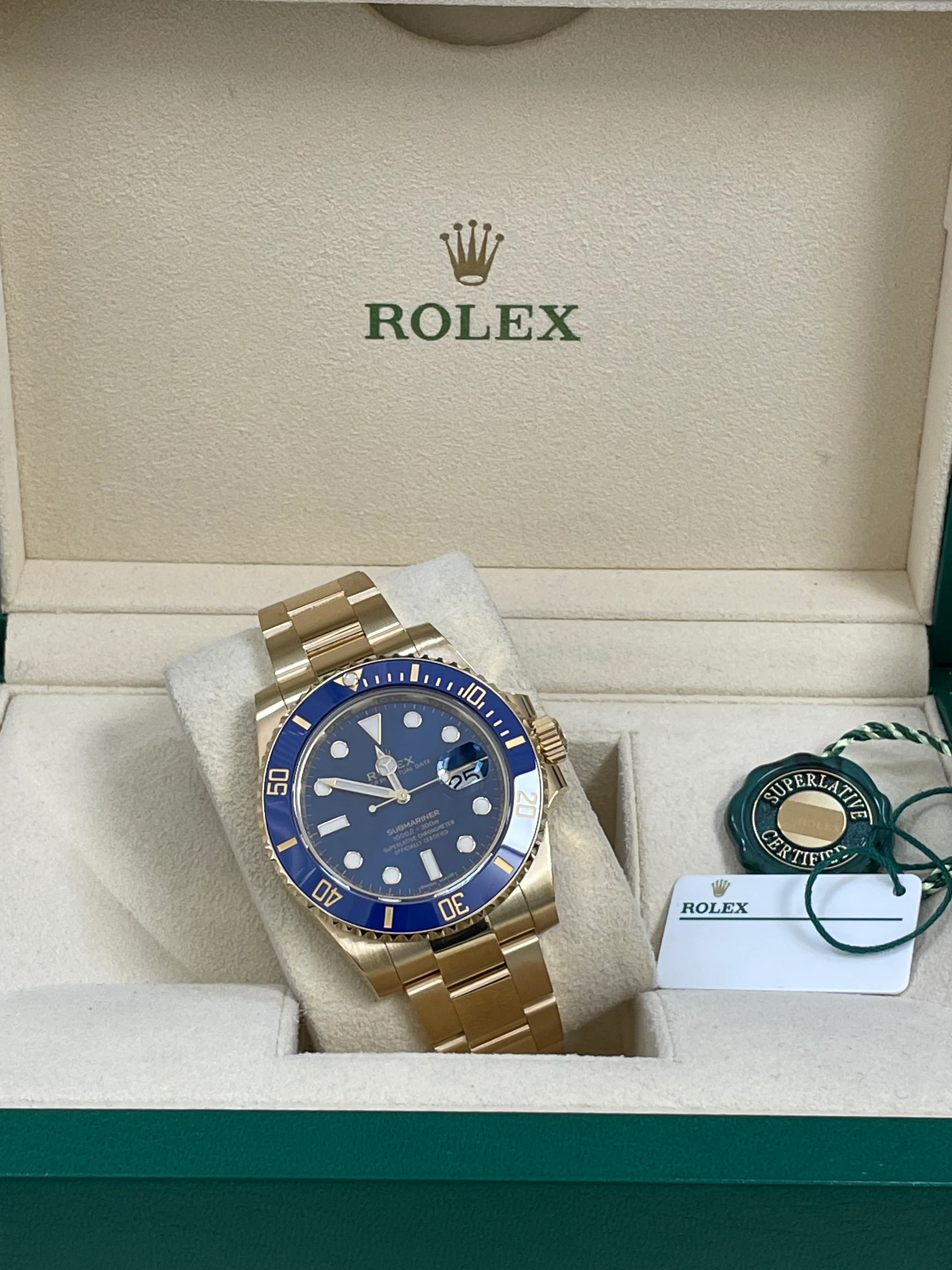 Rolex Yellow Gold Submariner Date - 2020 - Blue Bezel - Blue Dial - 116618LB
