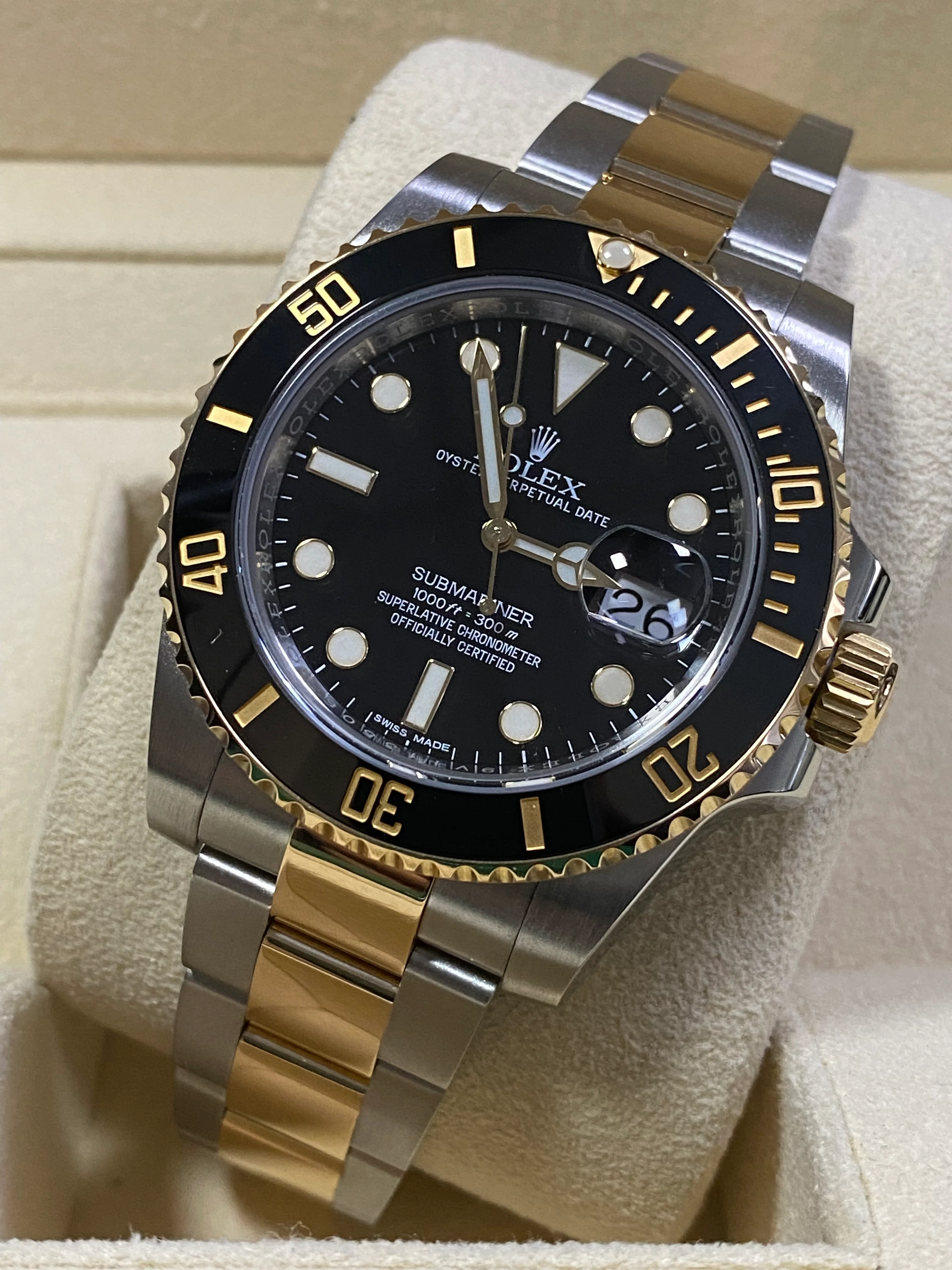Rolex Steel and Gold Submariner Date - 2016 - Black Bezel - Black Dial - 116613