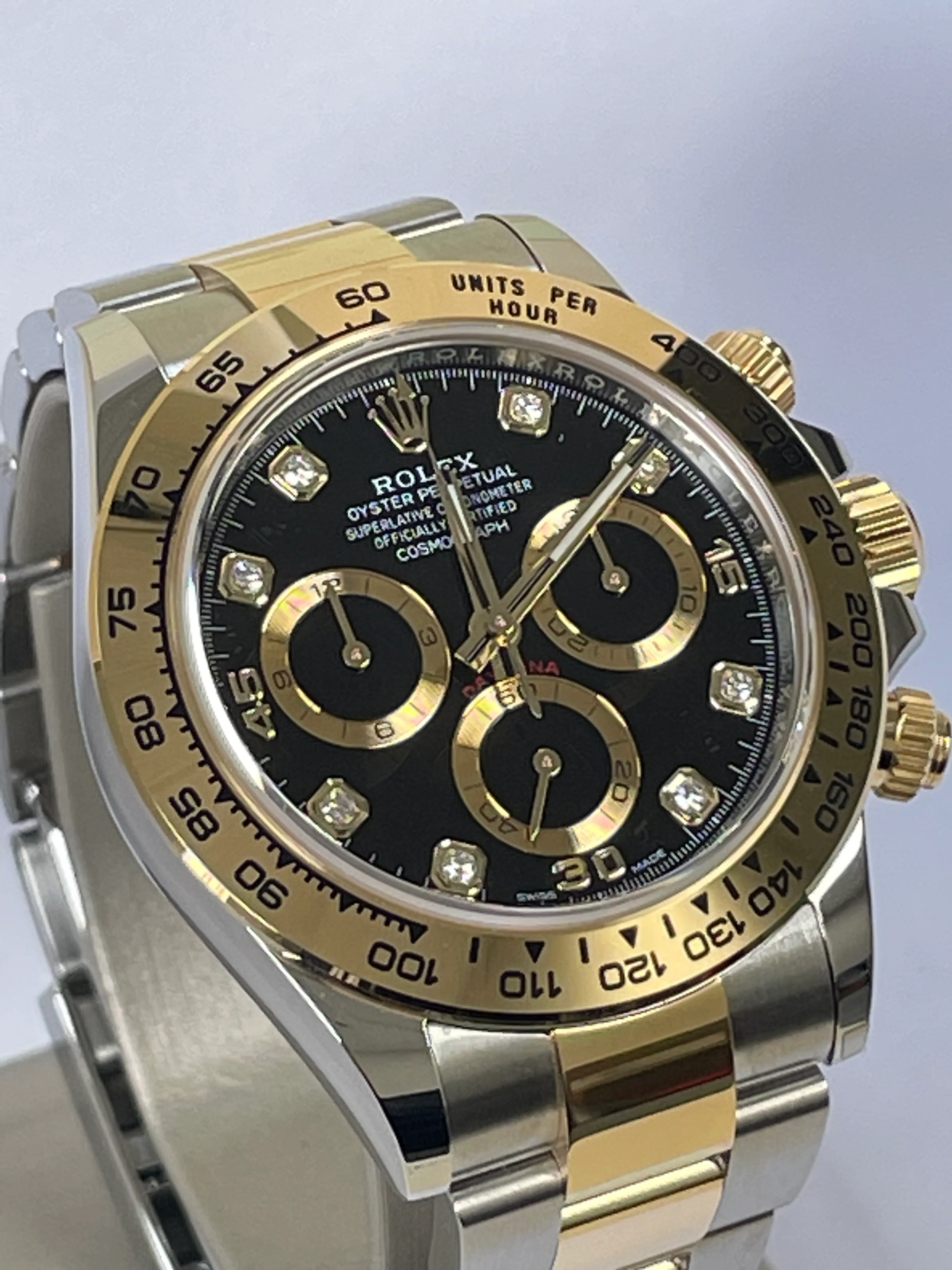 Rolex Yellow Rolesor Cosmograph Daytona - 2023 - Black Diamond Dial - 116503