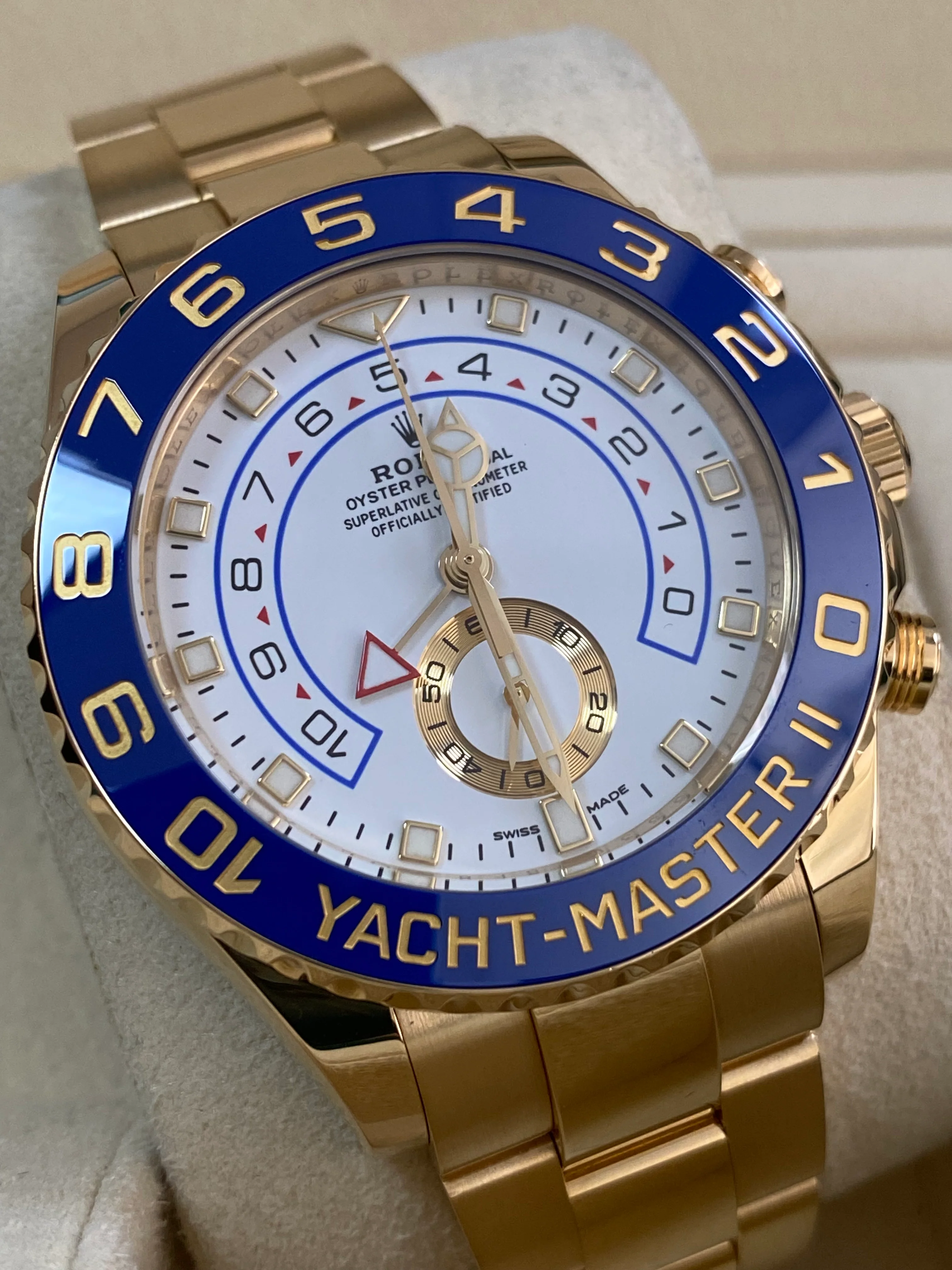 Rolex Yellow Gold Yacht-Master II - 2019 - White Dial - 116688 *FULL SET*