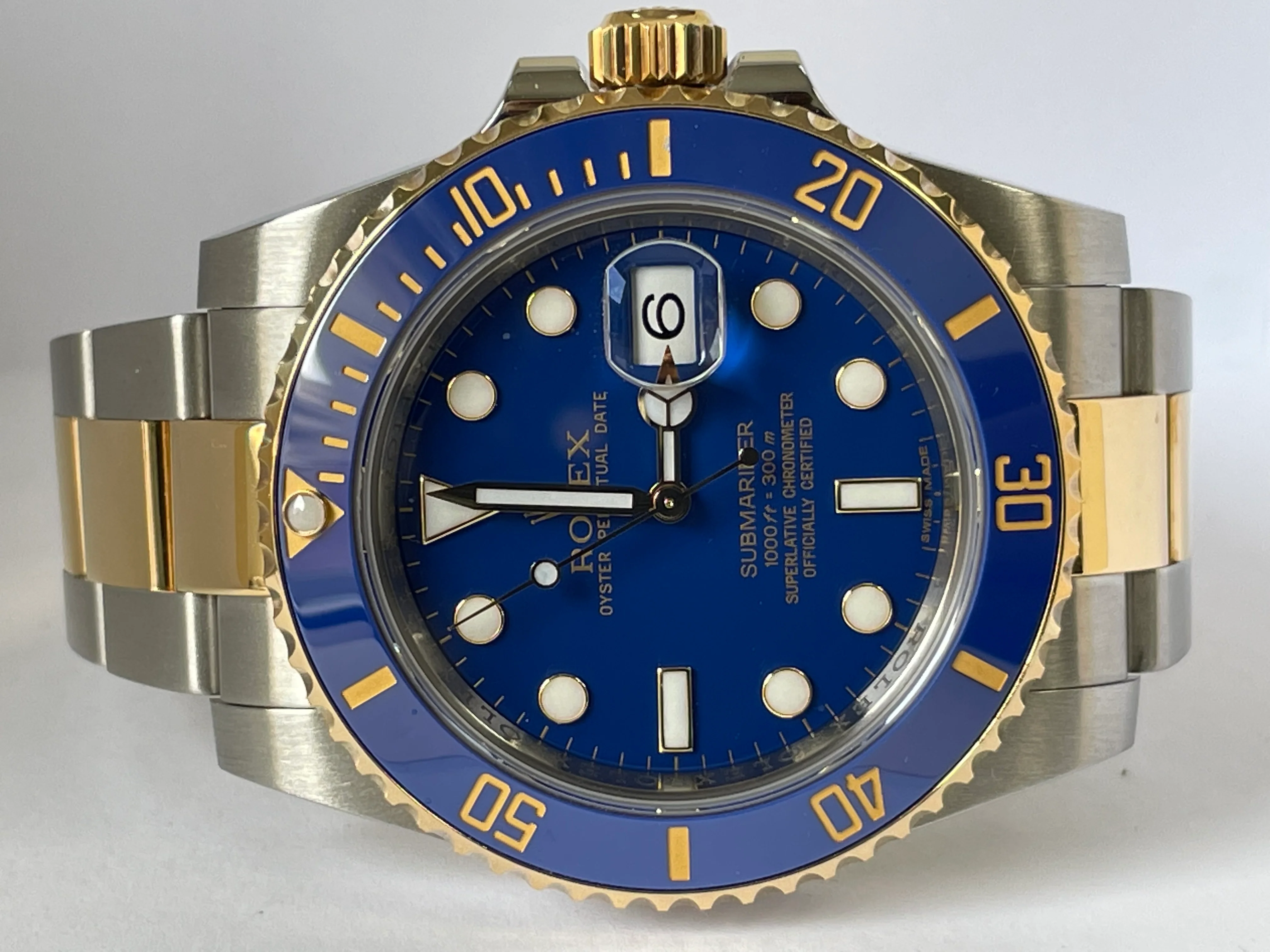 Rolex Steel and Gold Submariner Date - G Serial - Flat Blue Dial - 116613LB