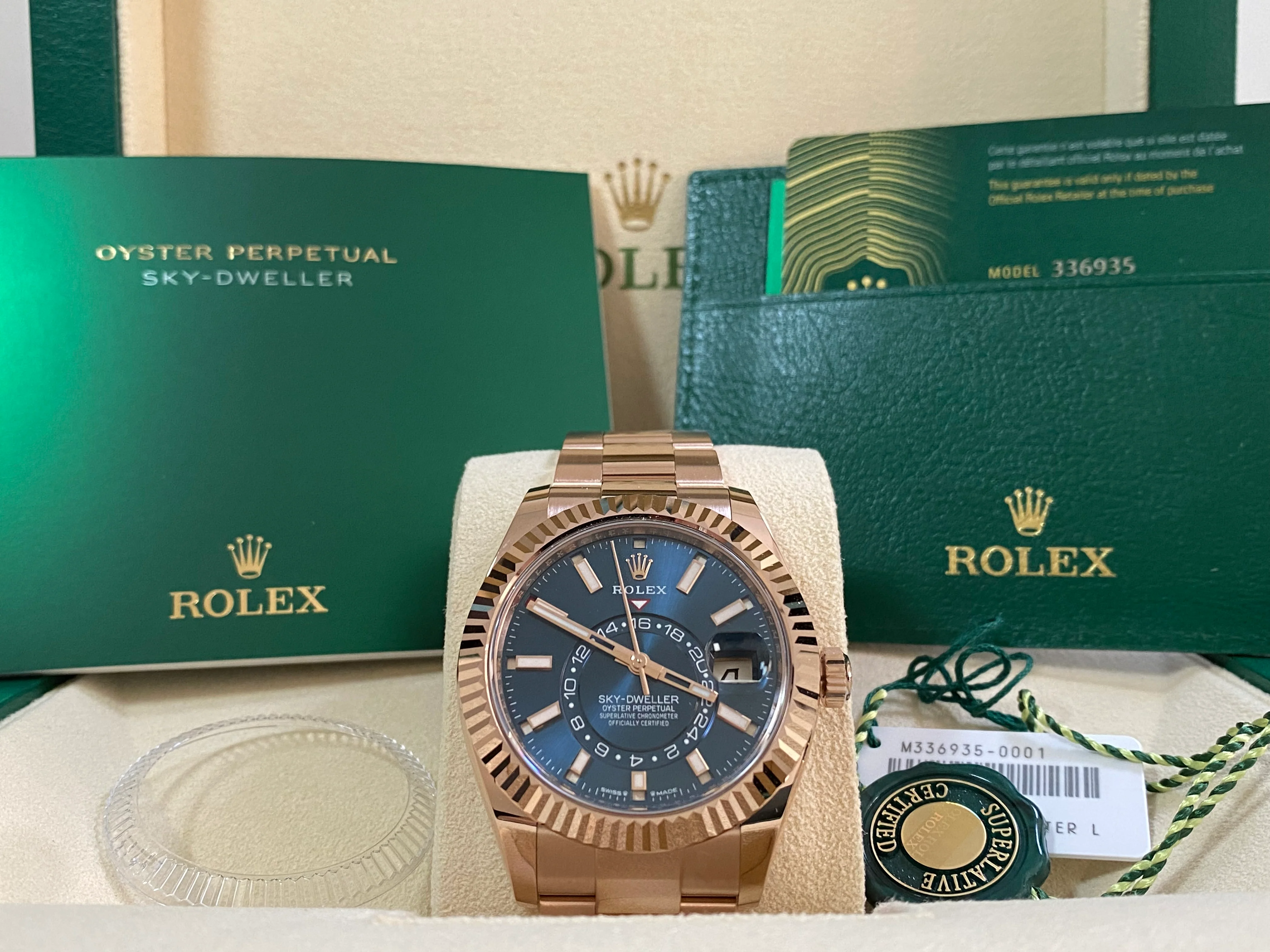 Rolex Everose Gold Sky-Dweller - 2024 - Blue-Green Dial - Oyster Bracelet - 336935