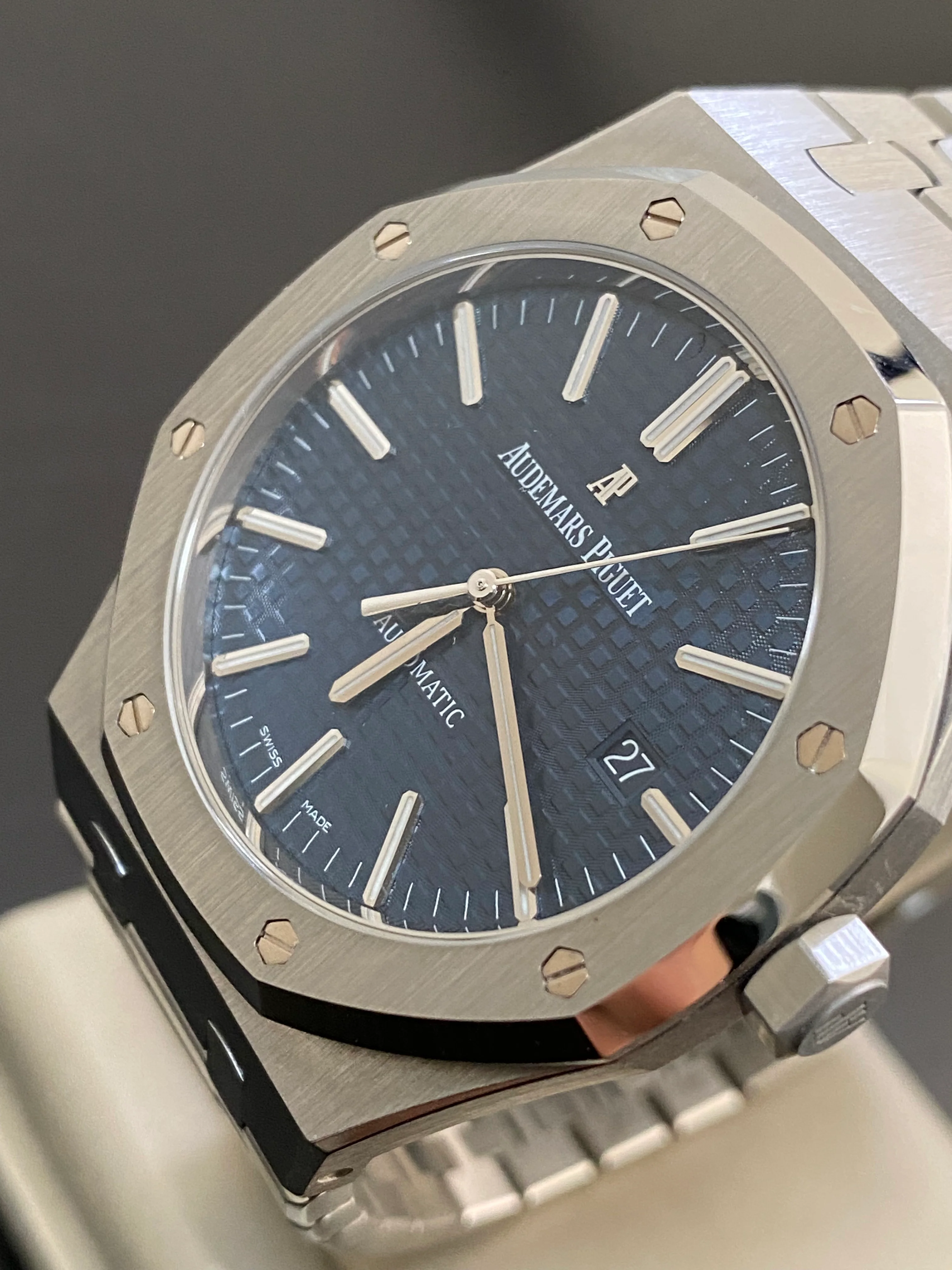 Audemars Piguet Royal Oak Self Winding - 2014 - Blue Dial - 15400ST *FULL SET*