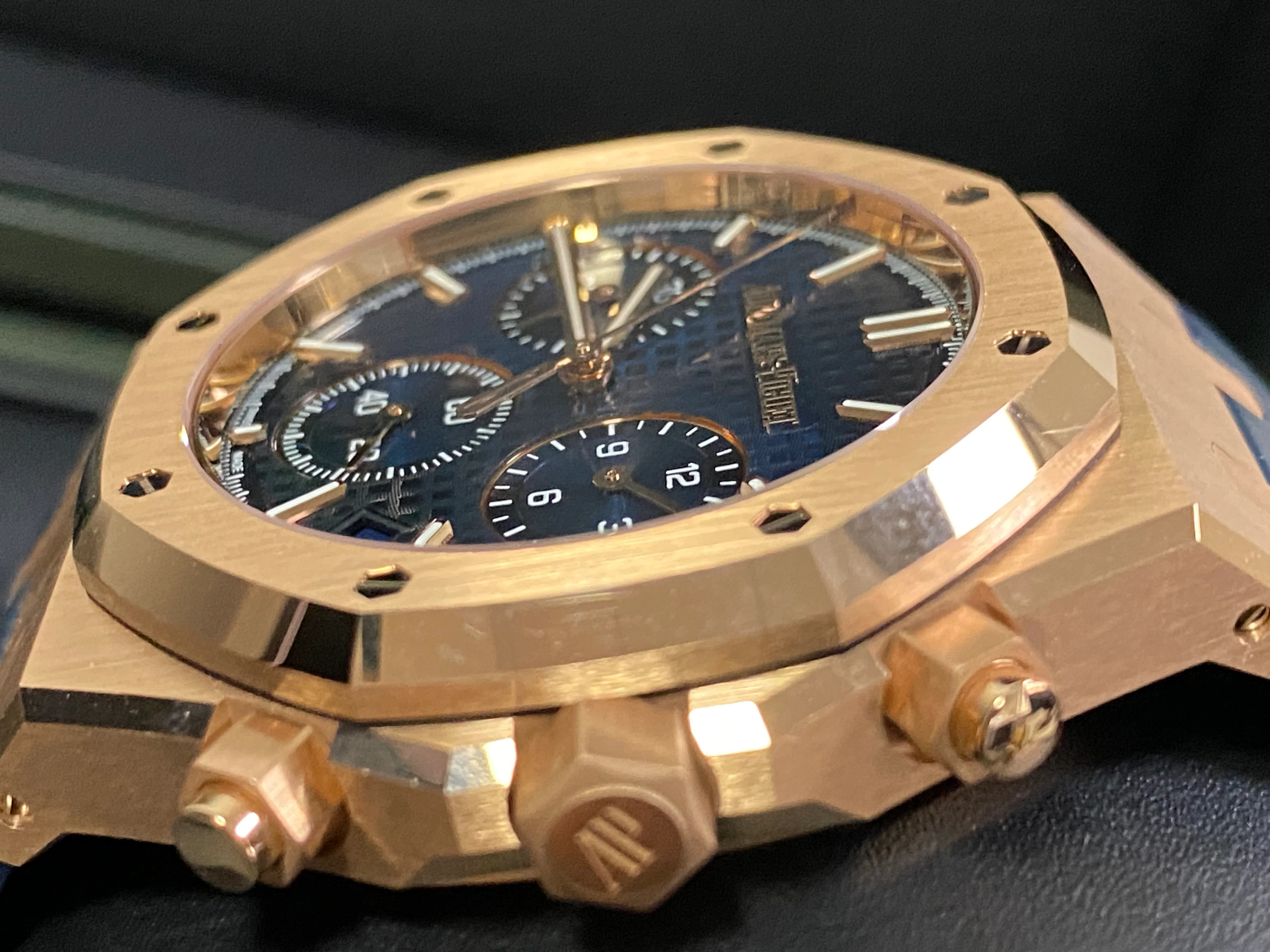 Audemars Piguet Royal Oak Chronograph - 2023 - Blue Grand Tapisserie Dial - Leather Strap - 26240OR.OO.D315CR.02