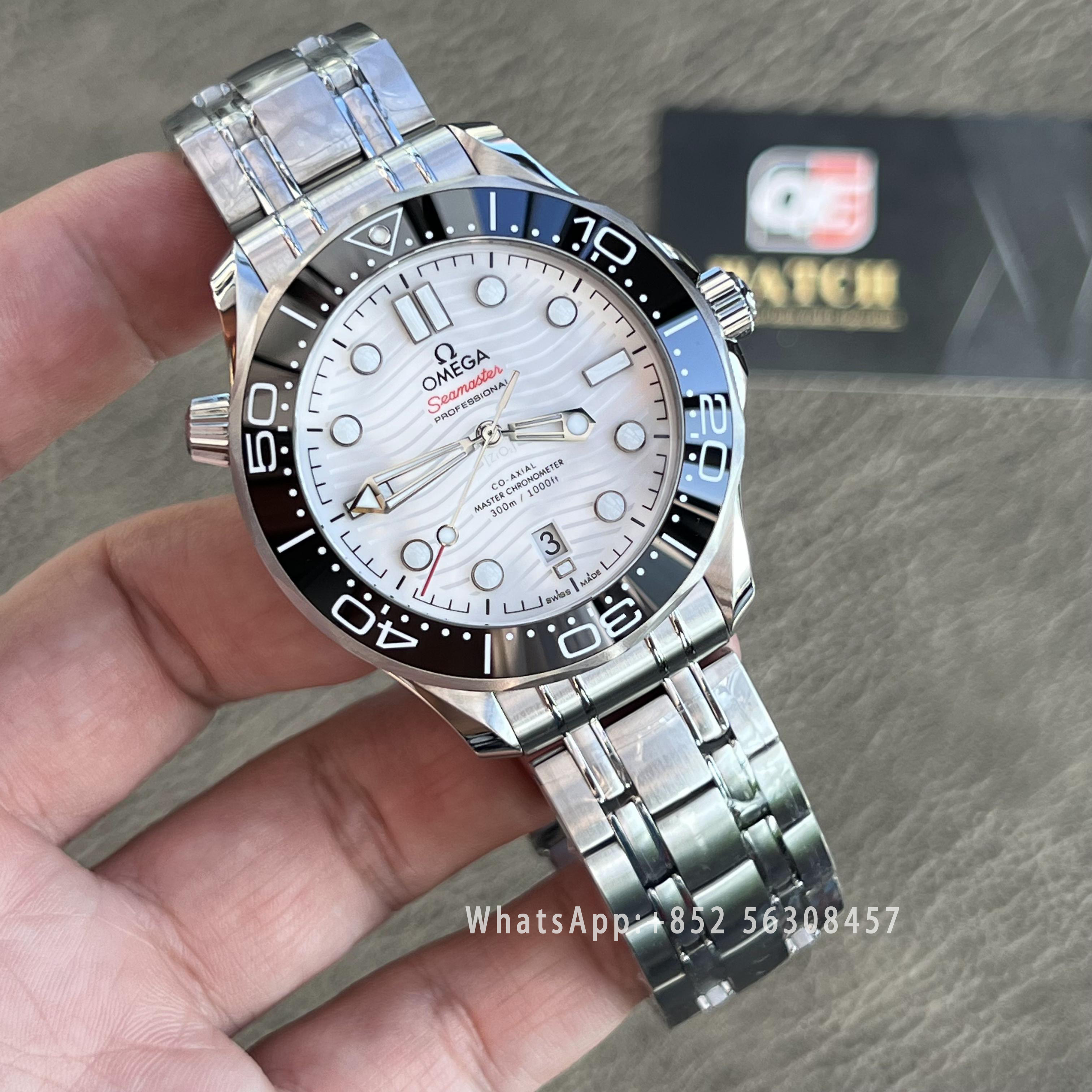 Omega Seamaster Diver 300M Black Ceramic Bezel White Ceramic Dial on SS Bracelet 42mm