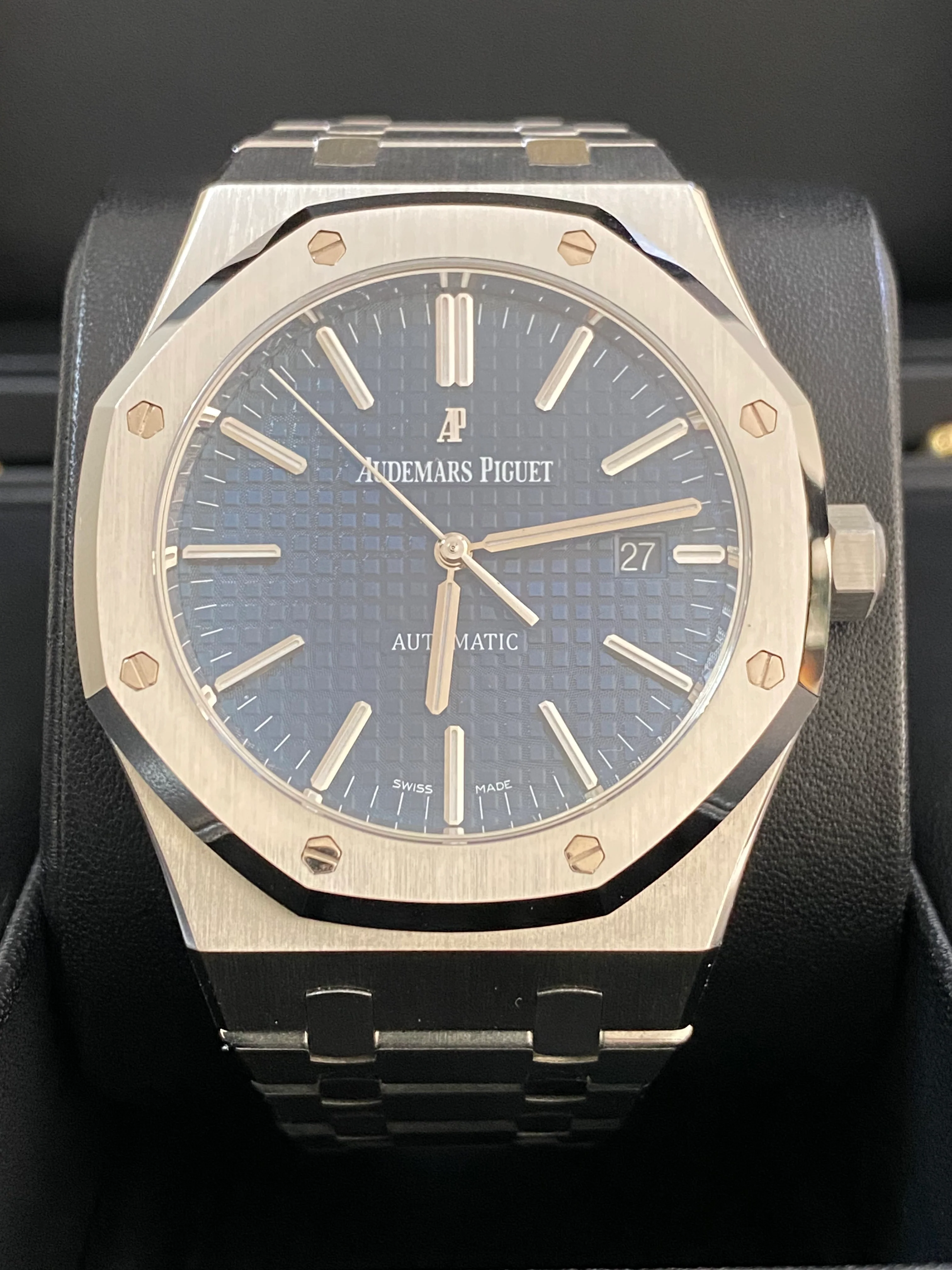 Audemars Piguet Royal Oak Self Winding - 2014 - Blue Dial - 15400ST *FULL SET*