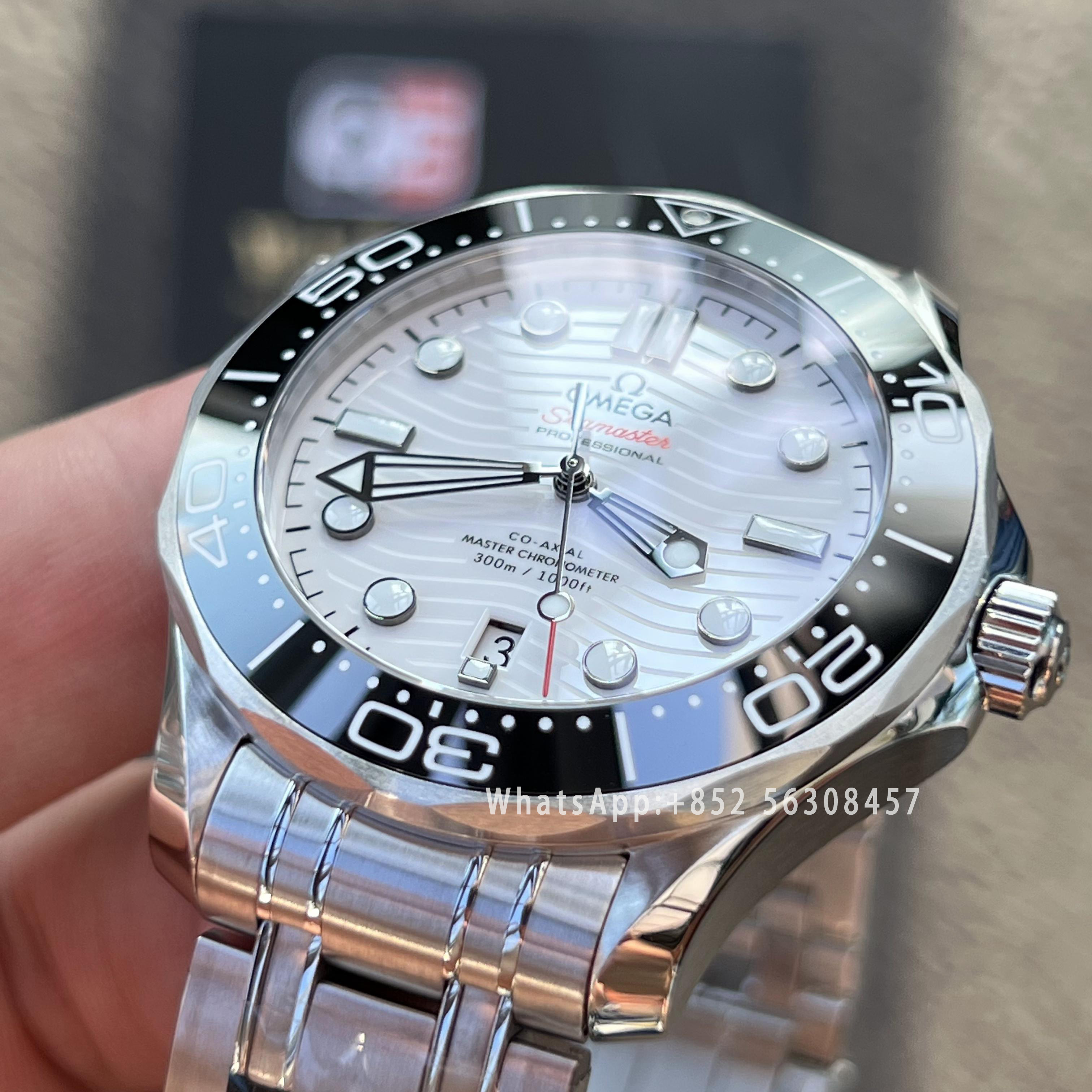 Omega Seamaster Diver 300M Black Ceramic Bezel White Ceramic Dial on SS Bracelet 42mm