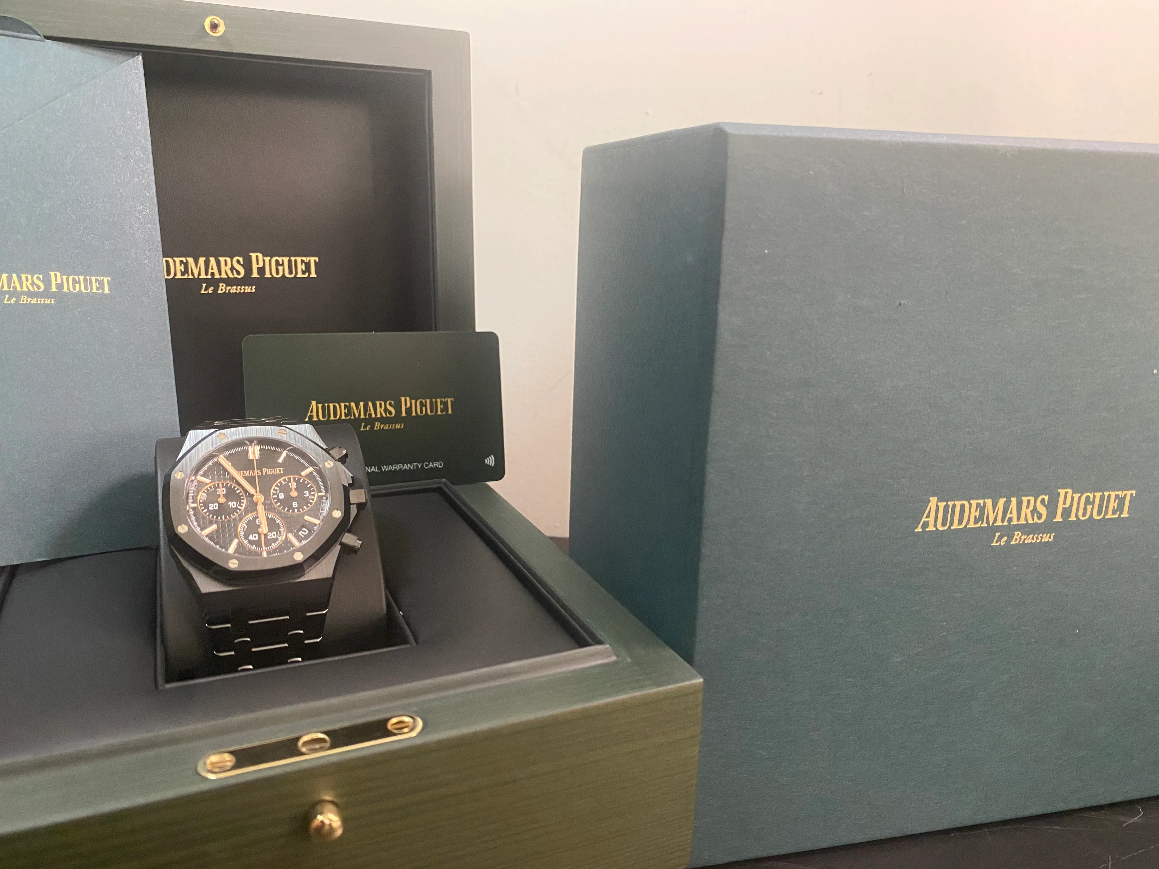 Audemars Piguet Royal Oak Chronograph Black Ceramic- 2024 - Black Grand Tapisserie Dial - 26240CE *FULL SET*