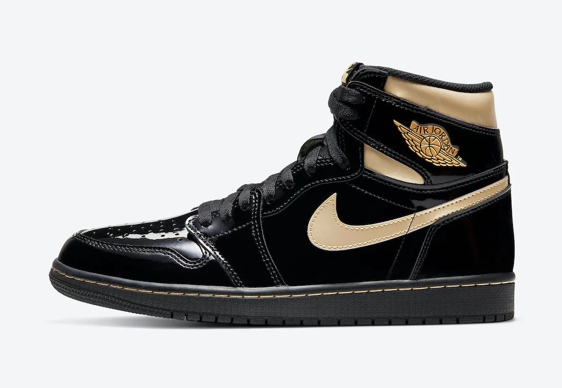 Air Jordan 1 Retro High OG Black Gold Patent 555088-032