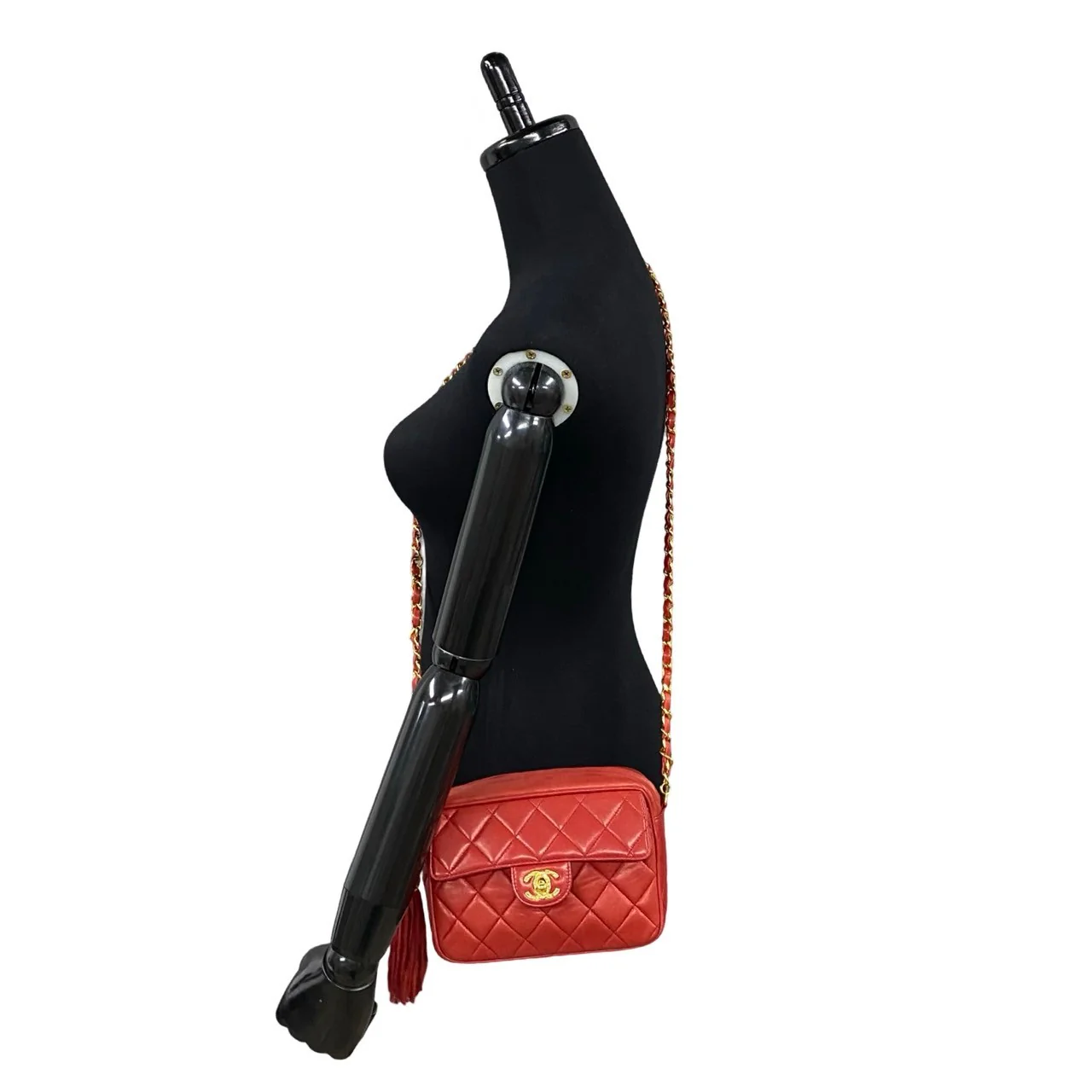 Chanel Lambskin Matelasse Tassel Chain Shoulder Bag