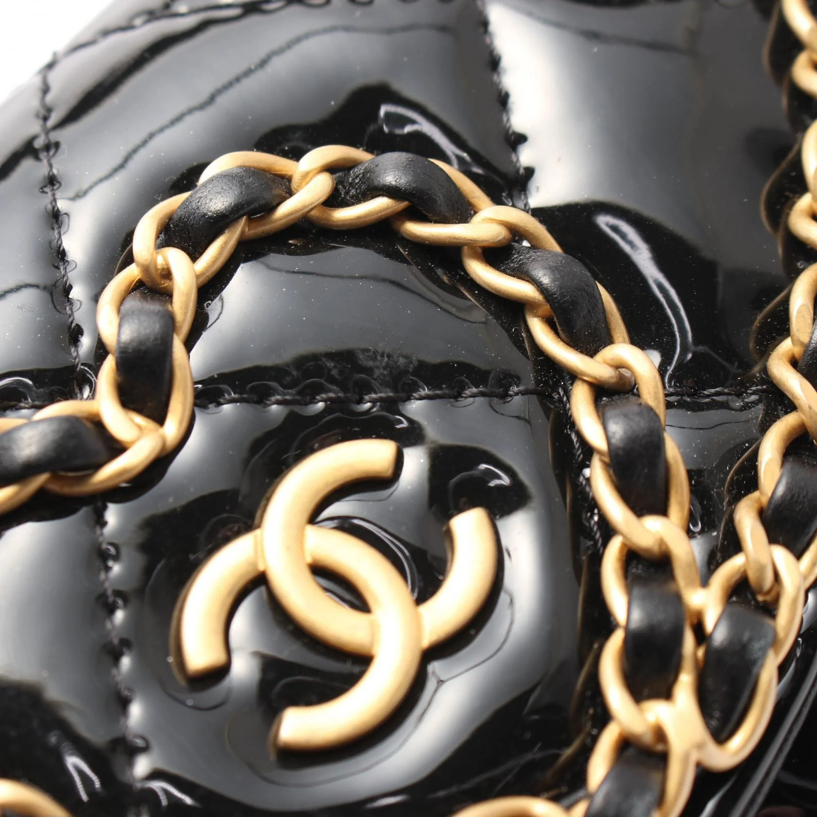 Chanel Patent Leather Chain Shoulder Bag