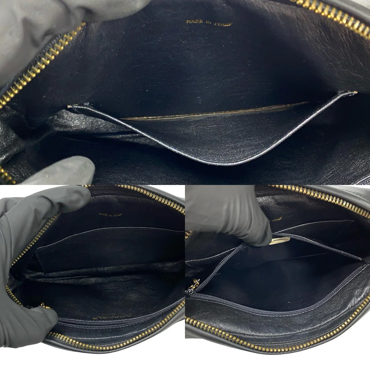 Chanel Lambskin Fringe Chain Shoulder Bag Black