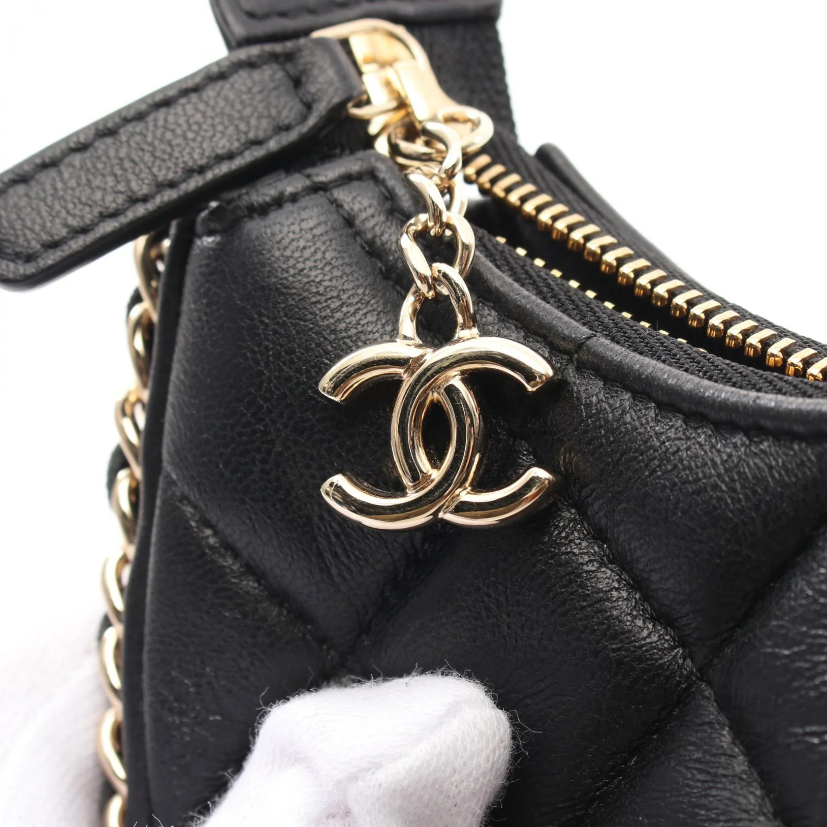 Chanel Lambskin Matelasse Hobo Chain Shoulder Bag