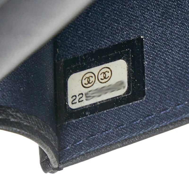 Chanel Leather Triple Coco Mark Chain Shoulder Wallet