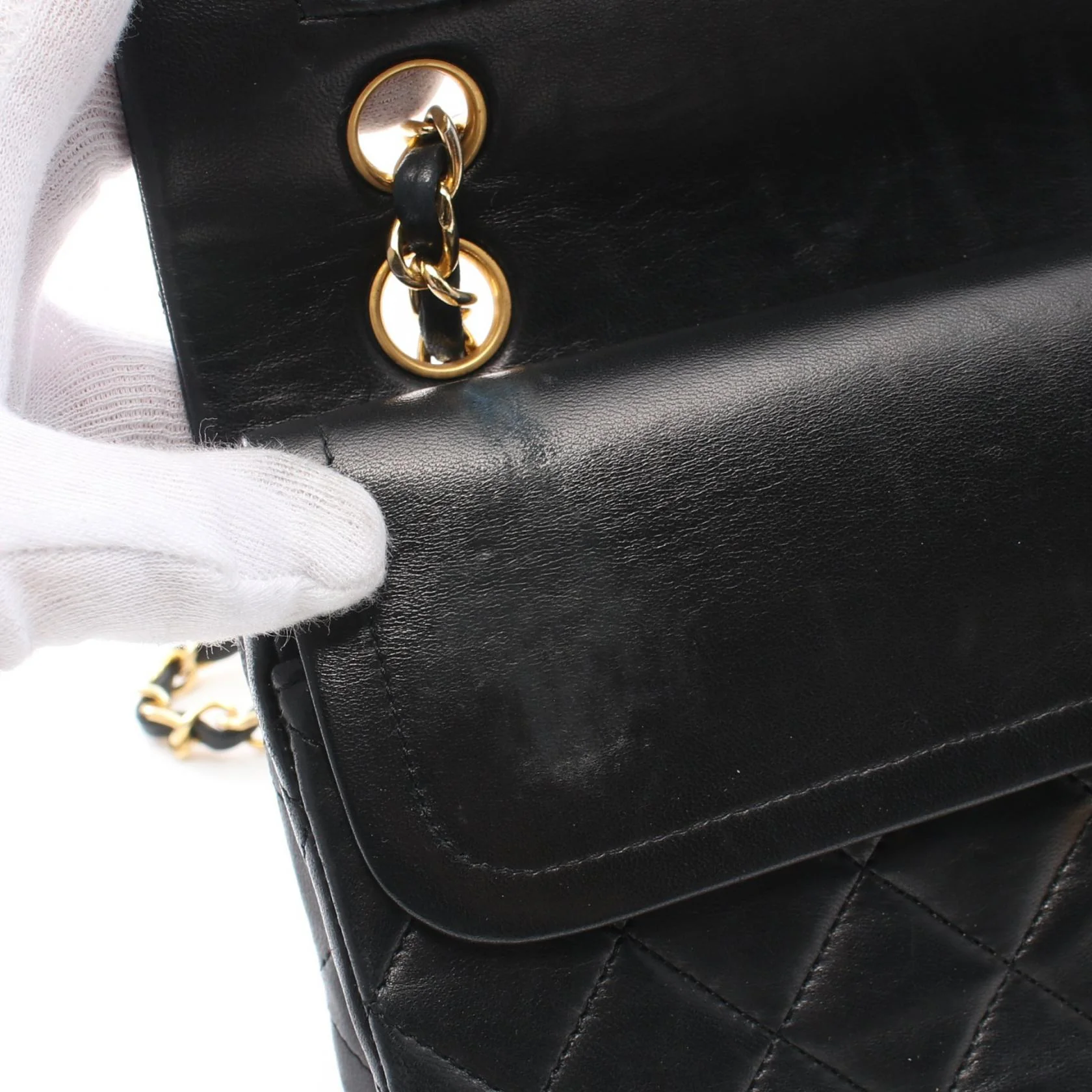 Chanel Lambskin Matelasse W Flap Shoulder Bag