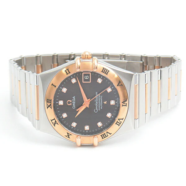 Omega Constellation 11P Diamond Automatic Watch Brown Dial