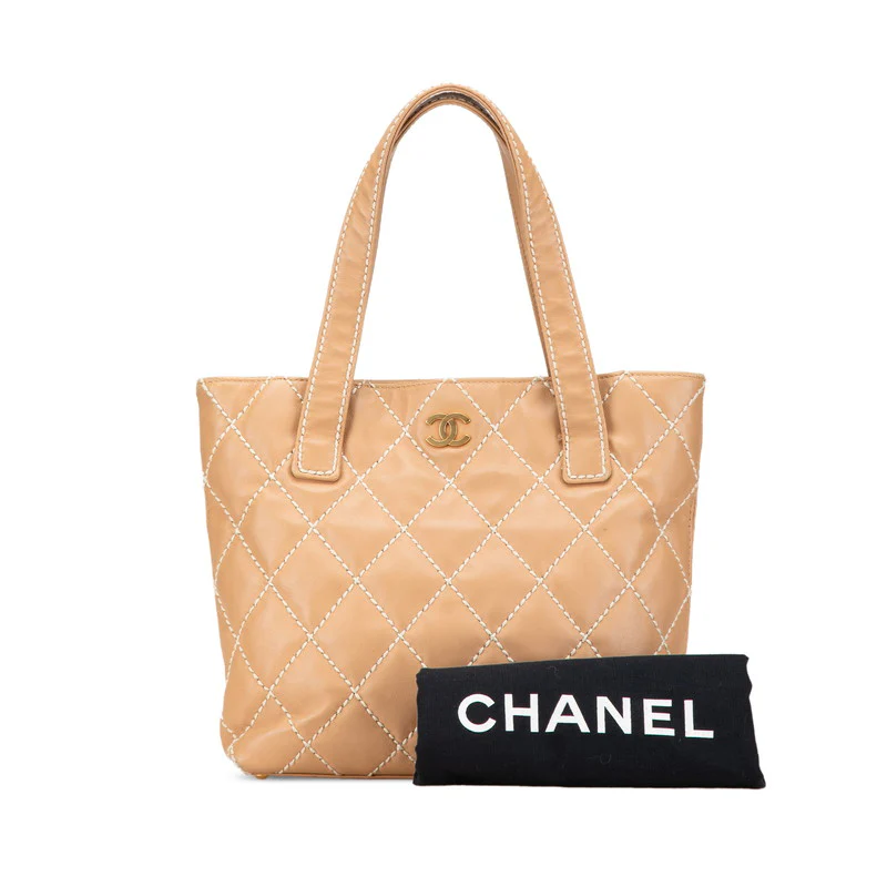 Chanel Lambskin Wild Stitch Coco Mark Tote