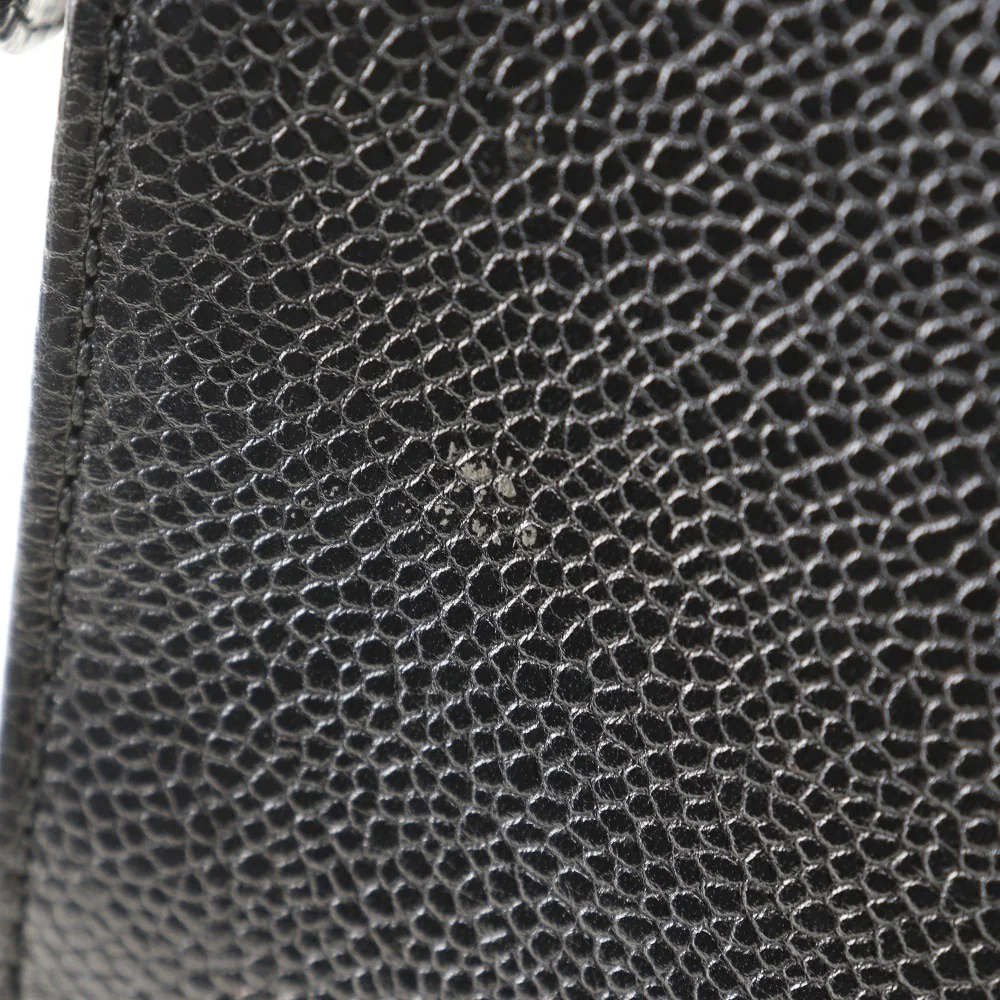 Chanel Caviar Skin Logo Handbag Black