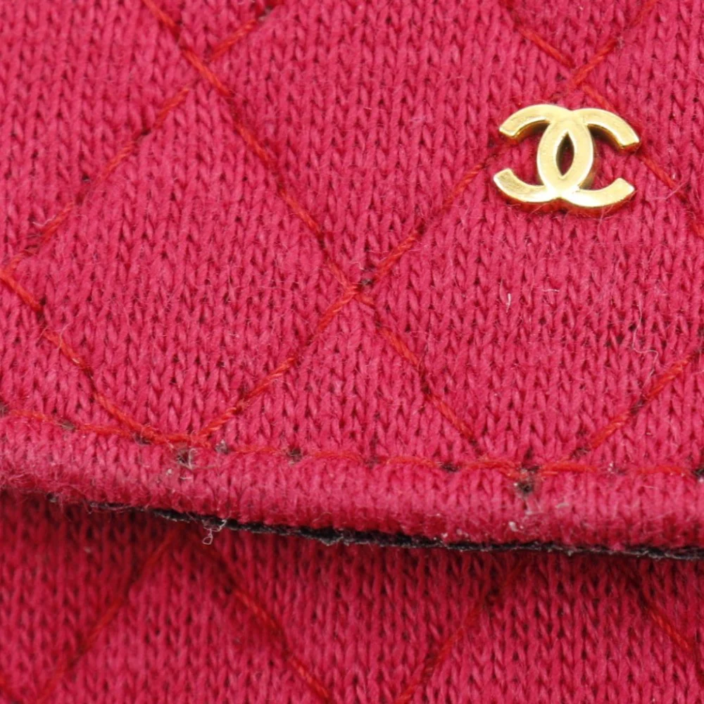 Chanel Cotton Chain Pouch Red