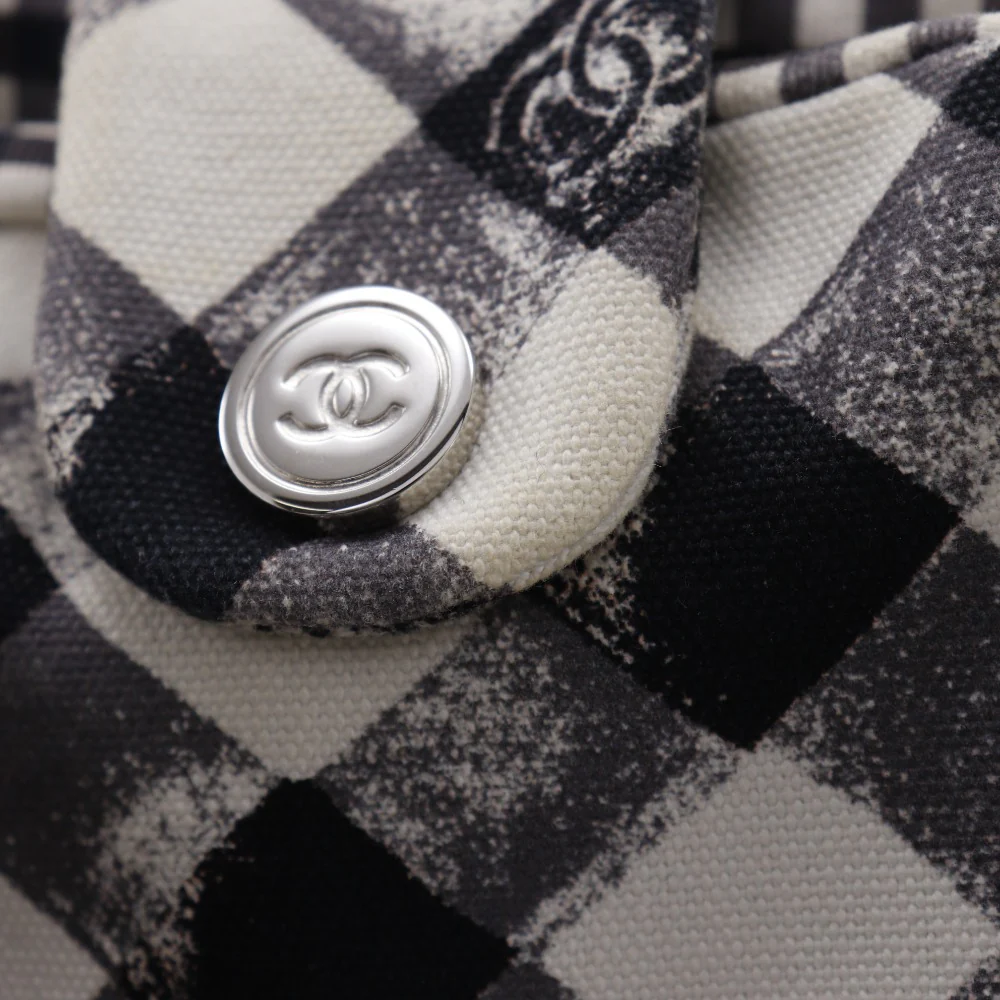 Chanel Gingham Check Canvas Tote Bag