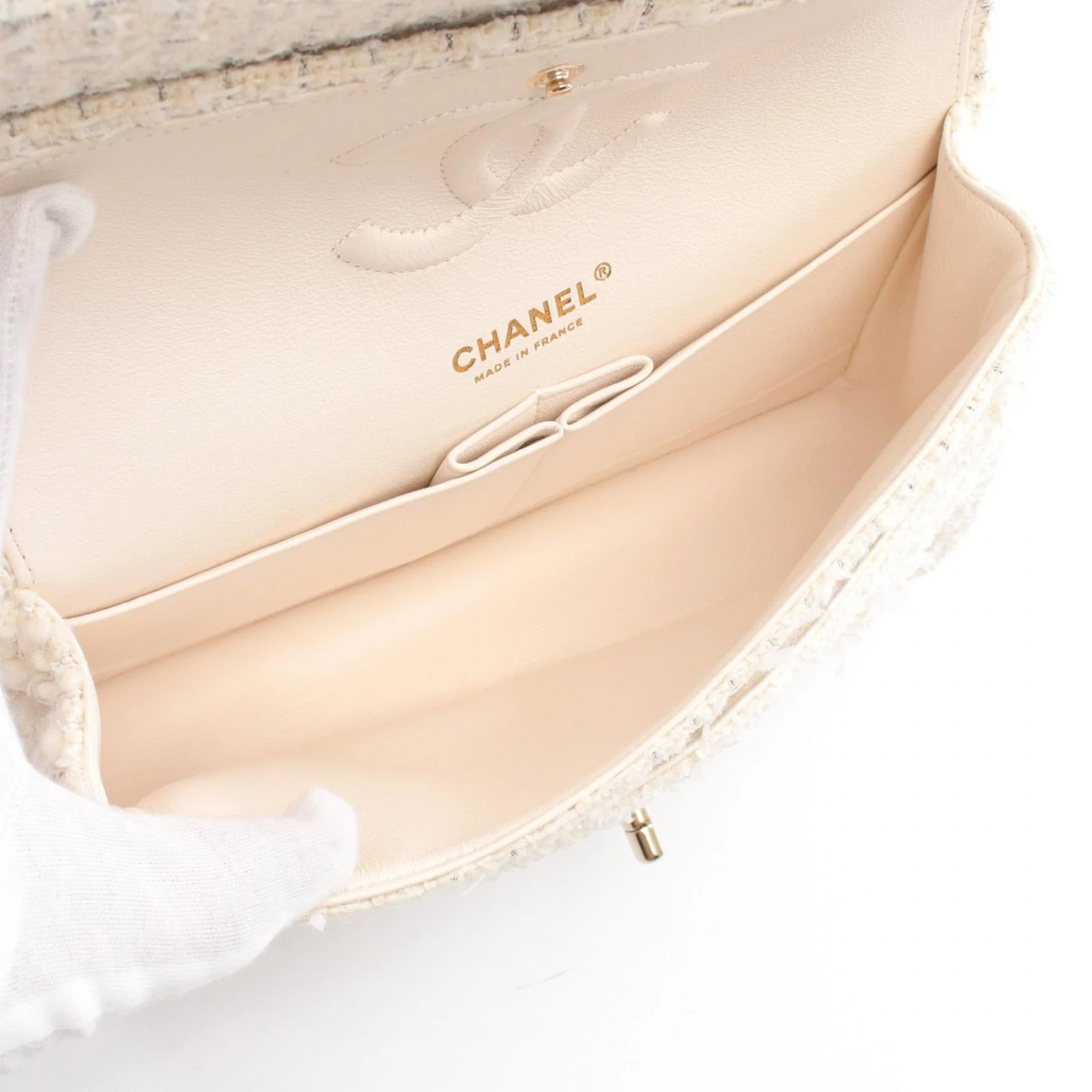 Chanel Matelasse W Flap Shoulder Bag Fabric