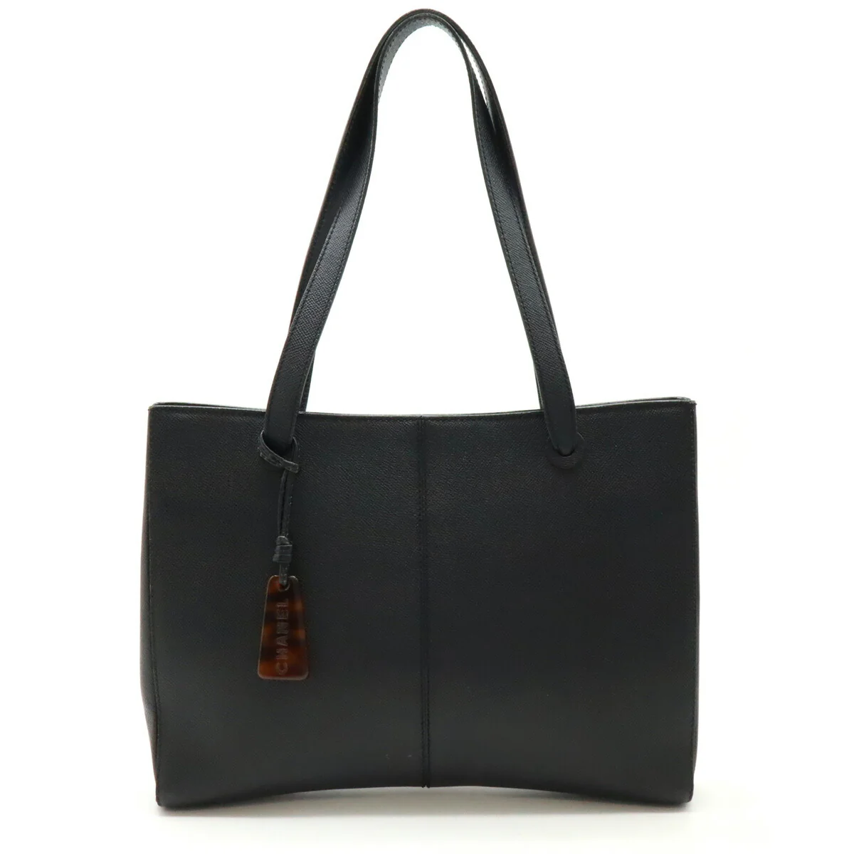 Chanel Coco Mark Leather Tote Bag Black