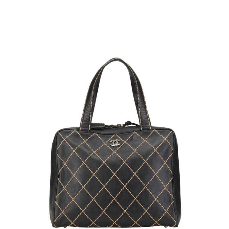 Chanel Wild Stitch Coco Mark Handbag Black
