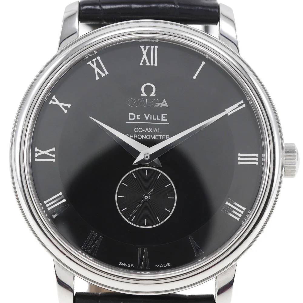 Omega De Ville Watch Stainless Steel Leather