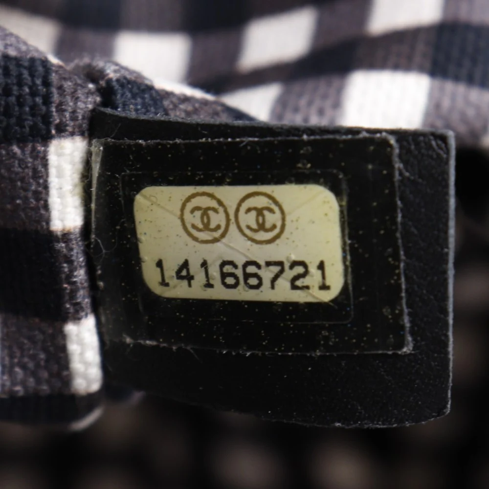 Chanel Gingham Check Canvas Tote Bag