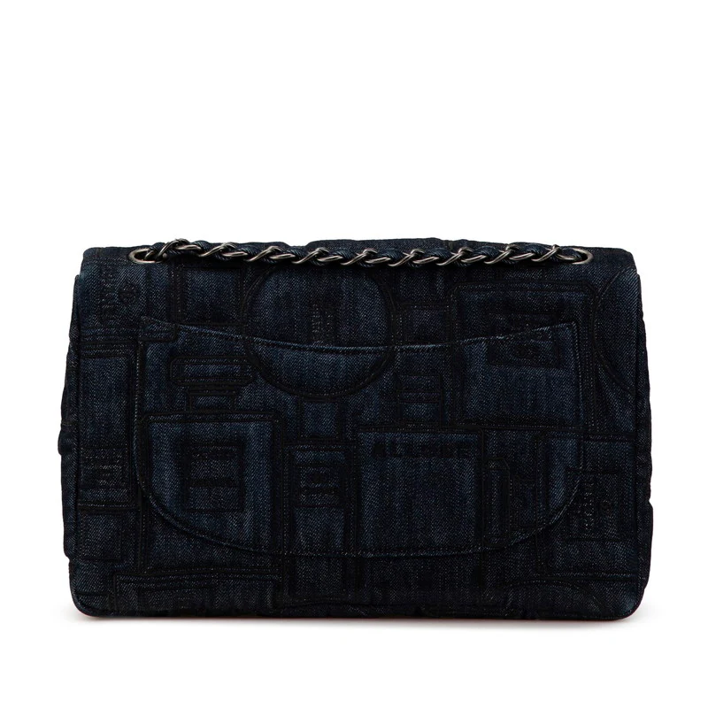 Chanel Denim Perfume Embroidery Chain Shoulder Bag A91101