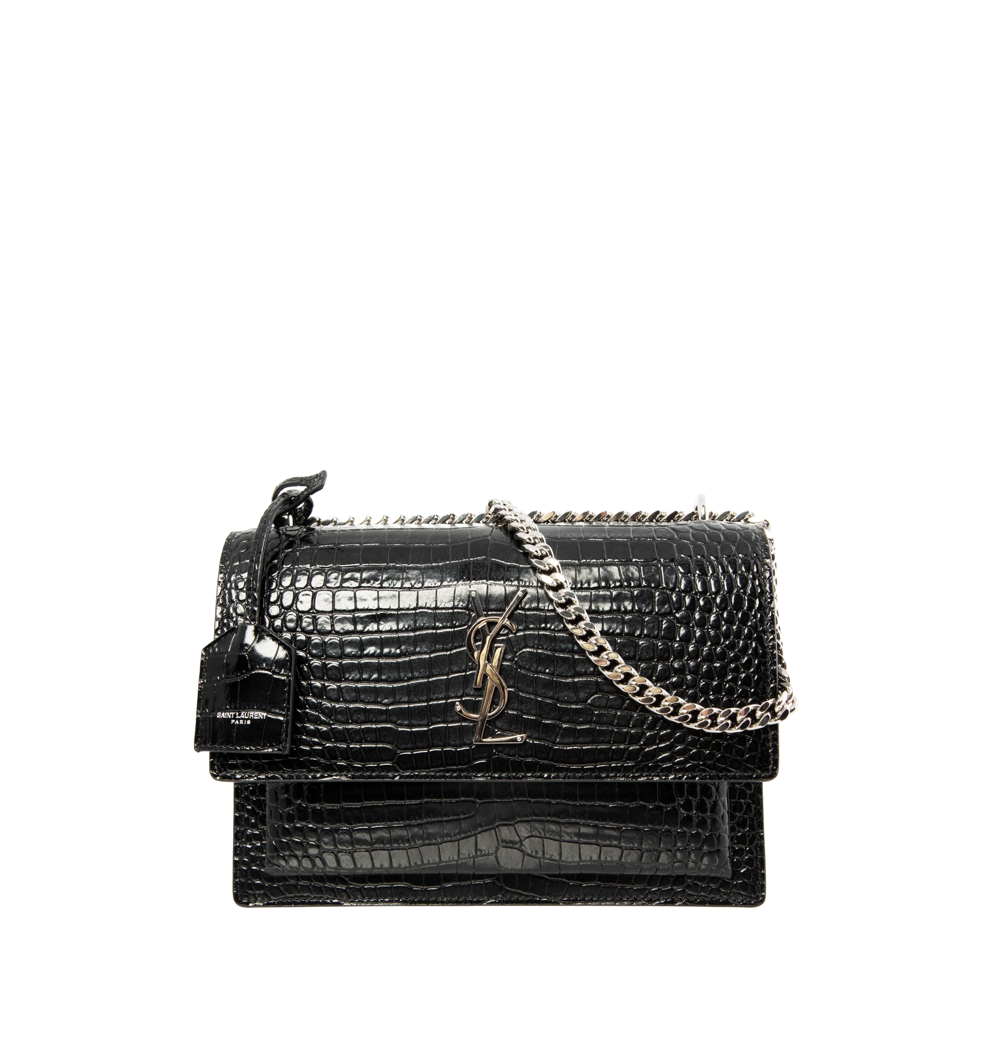SUNSET MEDIUM CROC EMBOSSED BAG