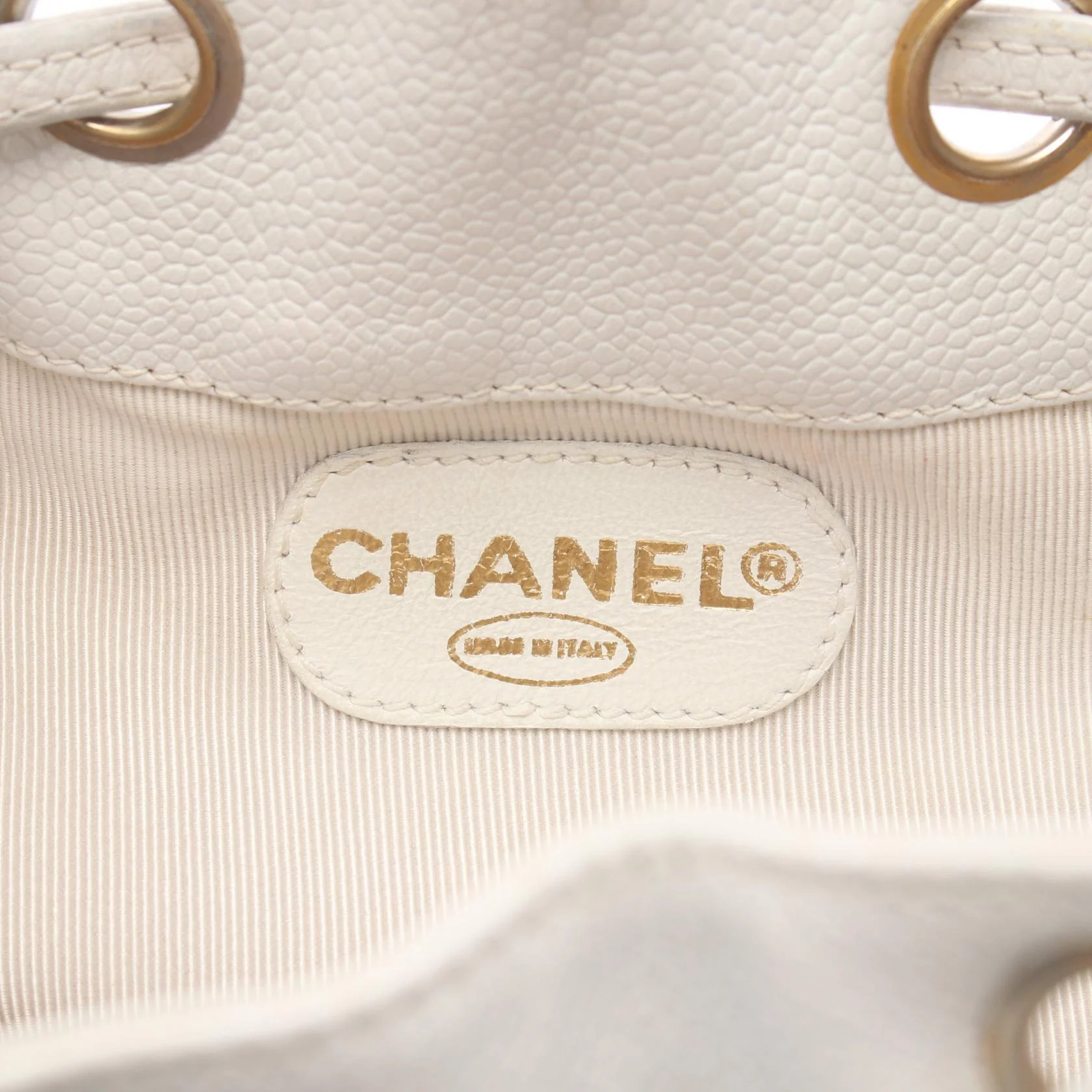 Chanel Caviar Skin Shoulder Bag White