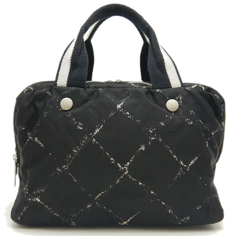 Chanel Nylon Mini Boston Bag Black