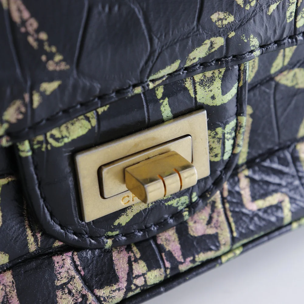Chanel 2.55 Graffiti Embossed Leather Shoulder Bag