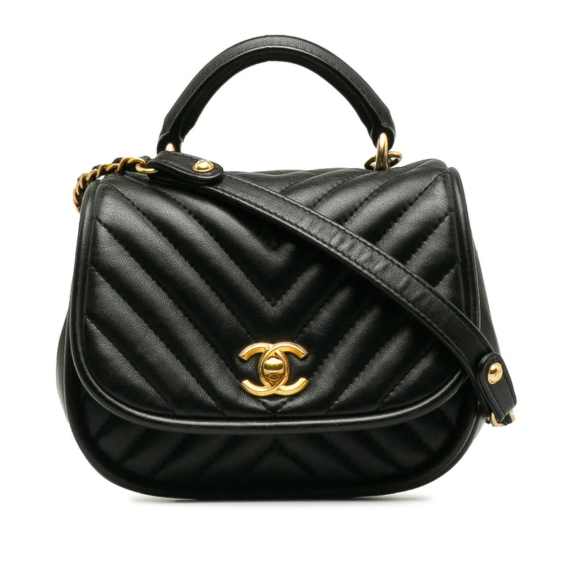 Chanel Leather Coco Mark V Stitch Chain Bag