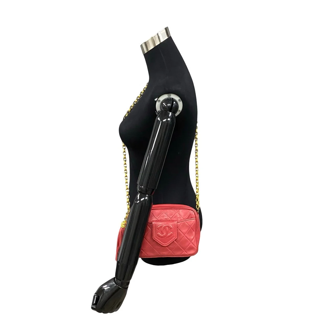 Chanel Lambskin Matelasse Coco Mark Tassel Chain Shoulder Bag
