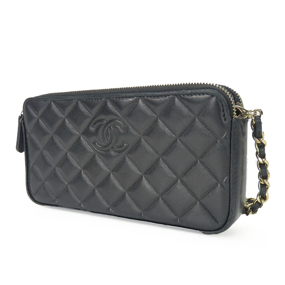 Chanel Lambskin Chain Shoulder Bag Wallet