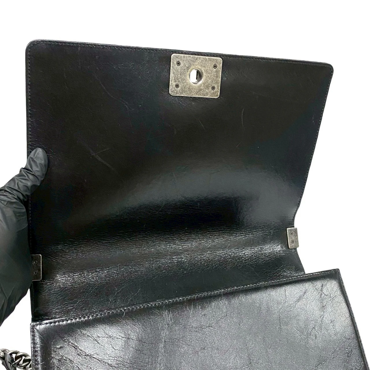 Chanel Boy Leather Chain Shoulder Bag