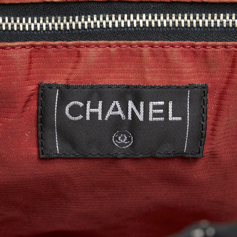 Chanel Nylon Tote Handbag Black White