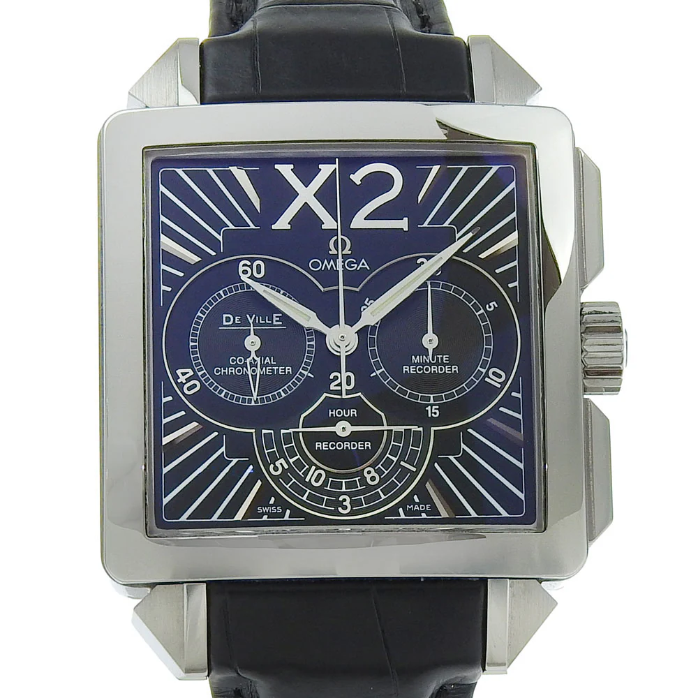 Omega De Ville X2 Co-Axial Watch Stainless Steel Leather