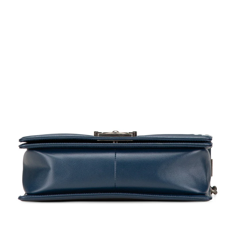 Chanel Boy 25 Navy Caviar Chain Shoulder Bag