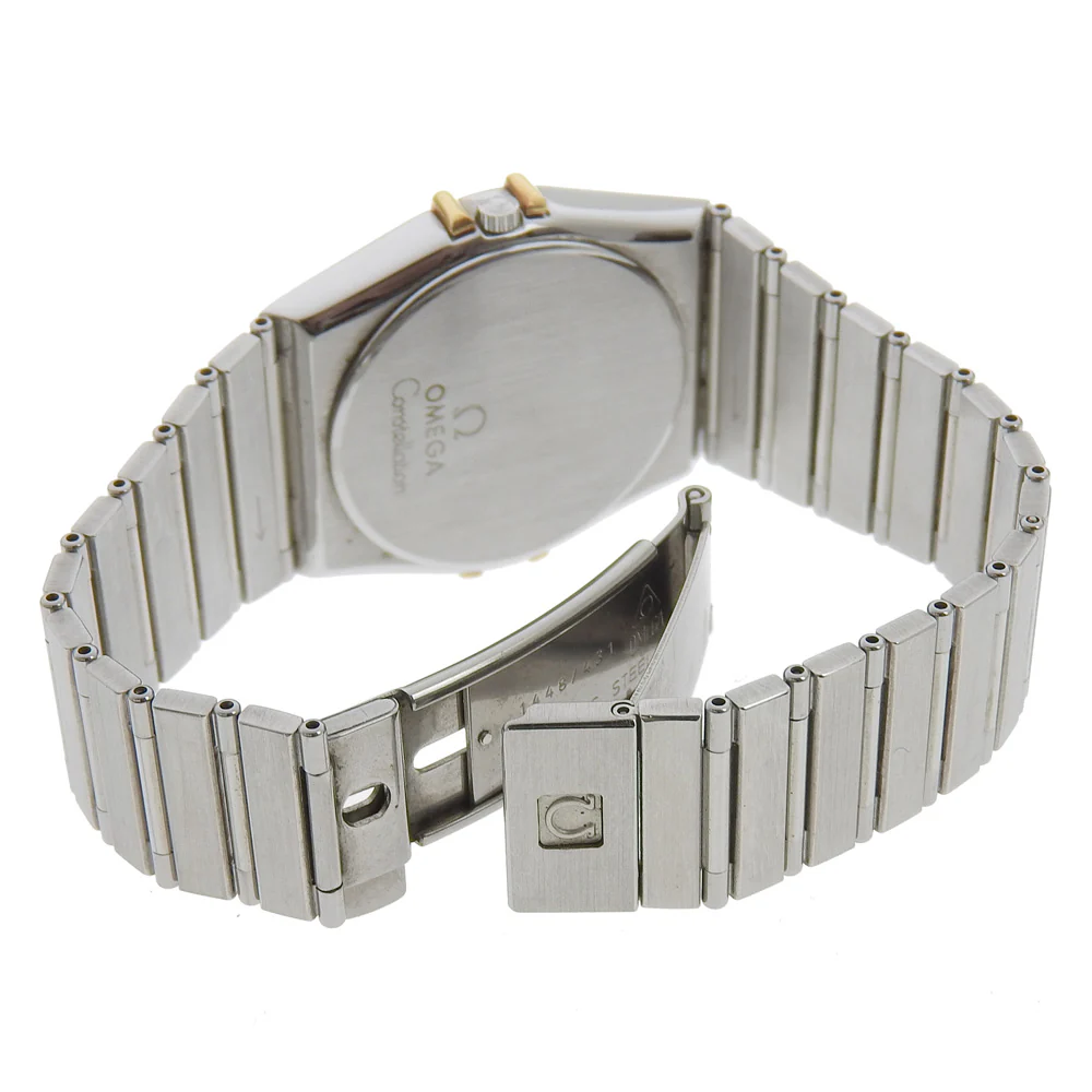 Omega Constellation Day-Date Quartz Watch Stainless Steel K18 Yellow Gold