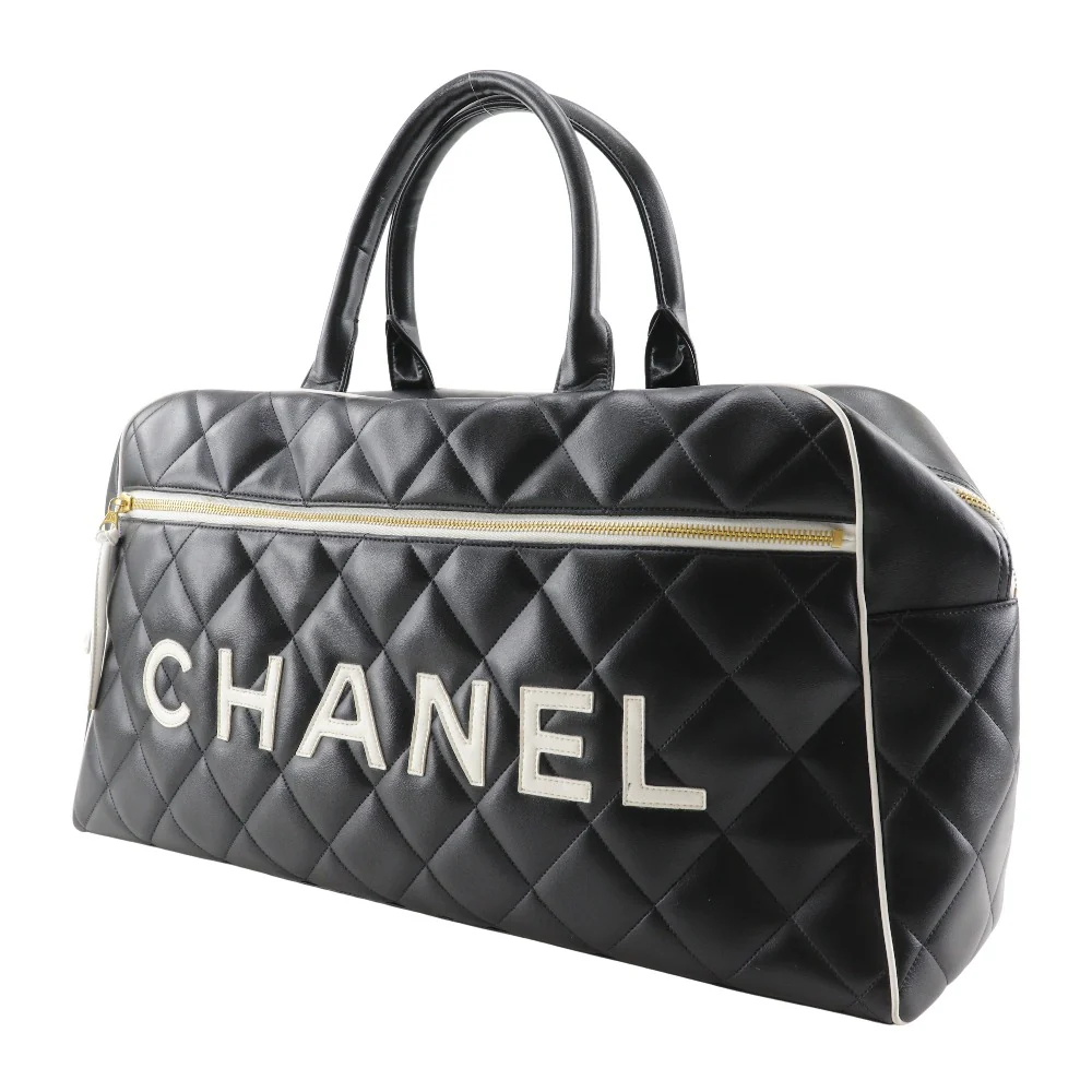 Chanel Matelasse Logo Boston Bag Vintage