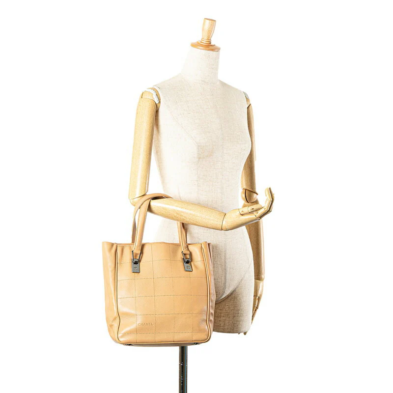 Chanel Leather Chocobar Tote Bag