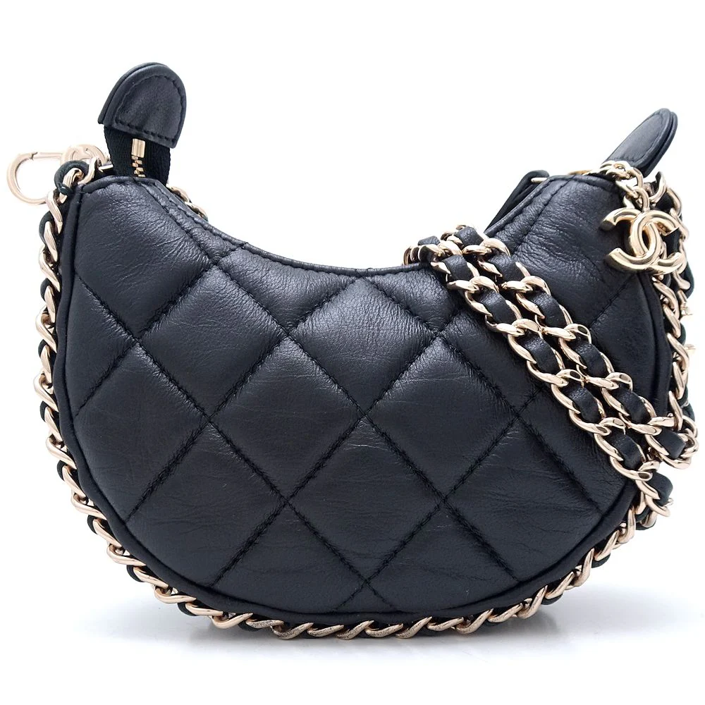 Chanel Small Hobo Shoulder Bag Black