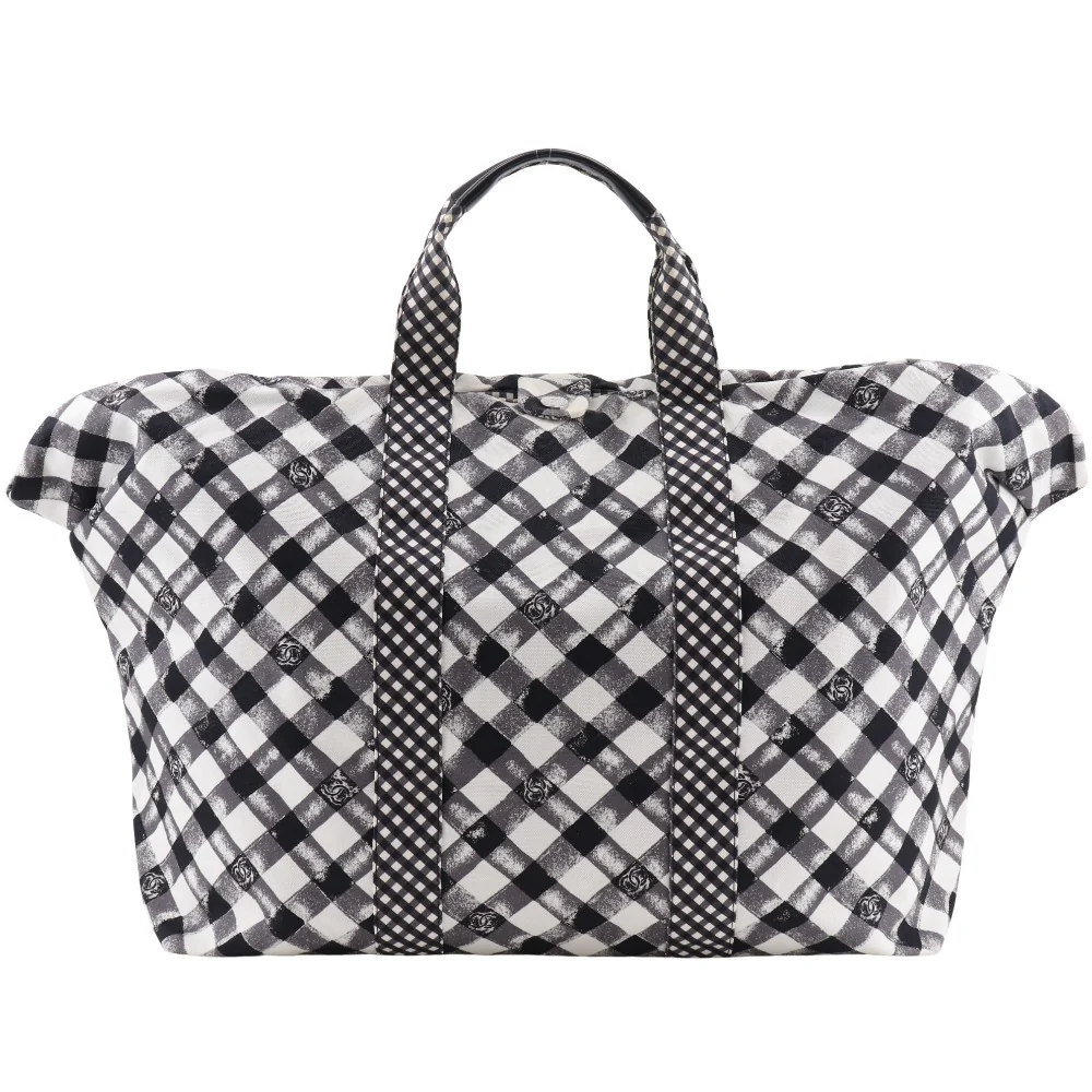 Chanel Gingham Check Canvas Tote Bag