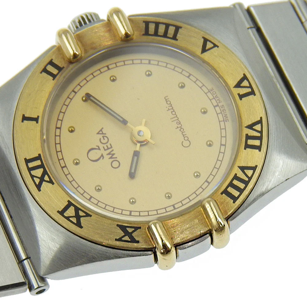 Omega Constellation Quartz Watch Gold Plated Stainless Steel