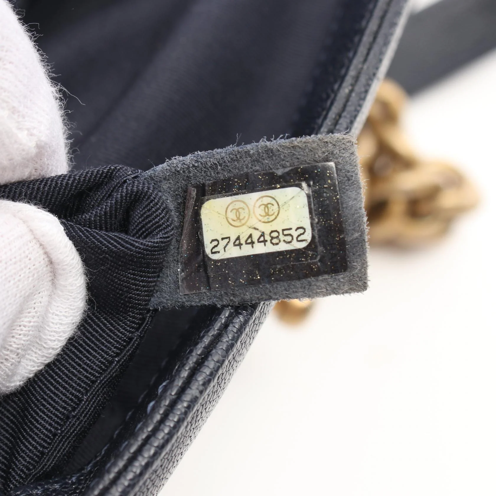 Chanel Boy Small Leather Shoulder Bag Navy