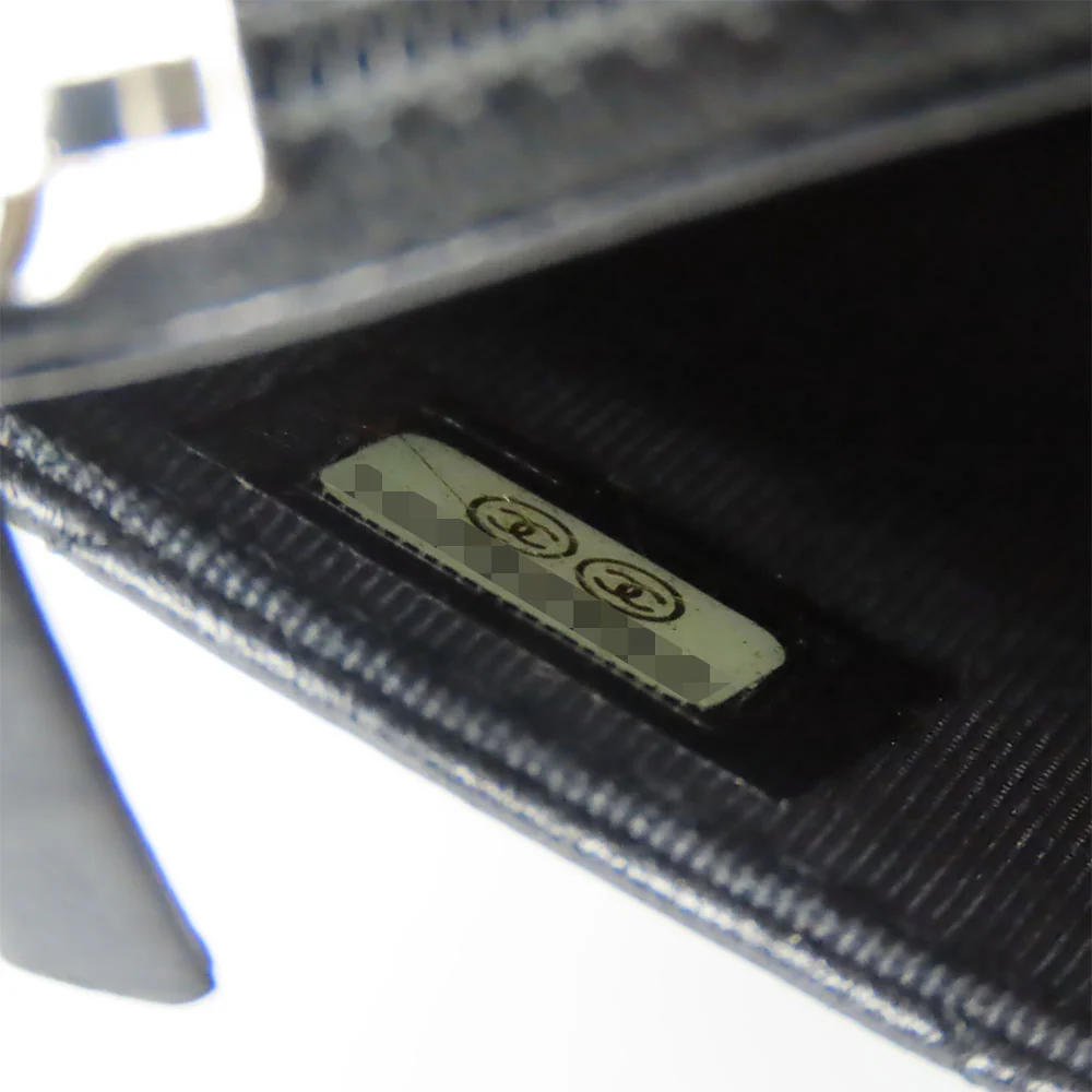 Chanel Lambskin Chain Wallet Shoulder Bag Black